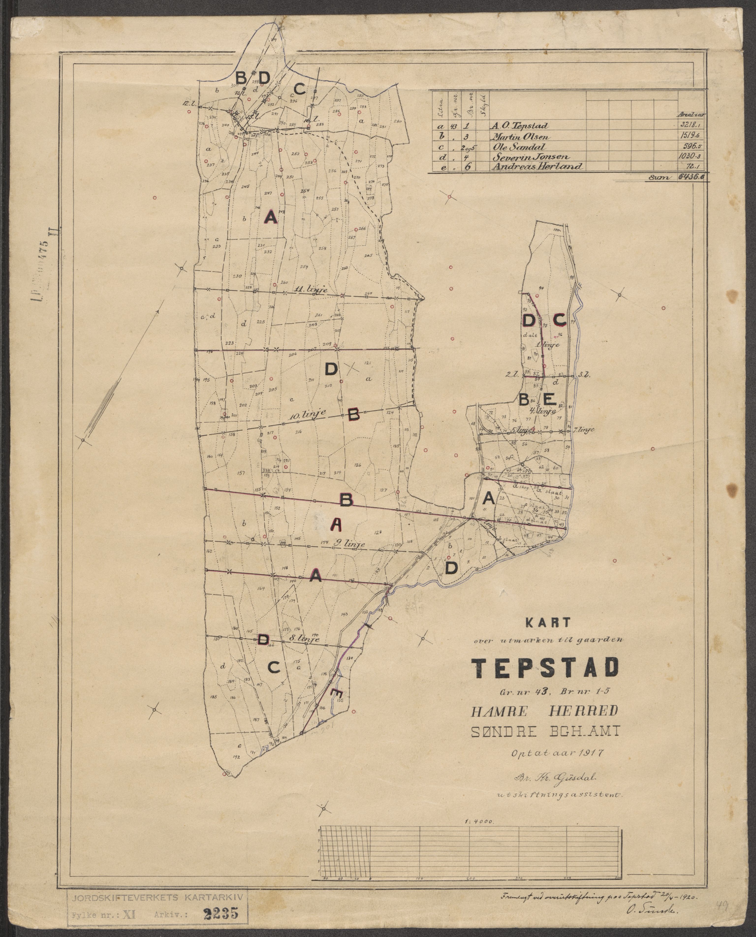 Jordskifteverkets kartarkiv, AV/RA-S-3929/T, 1859-1988, p. 2498