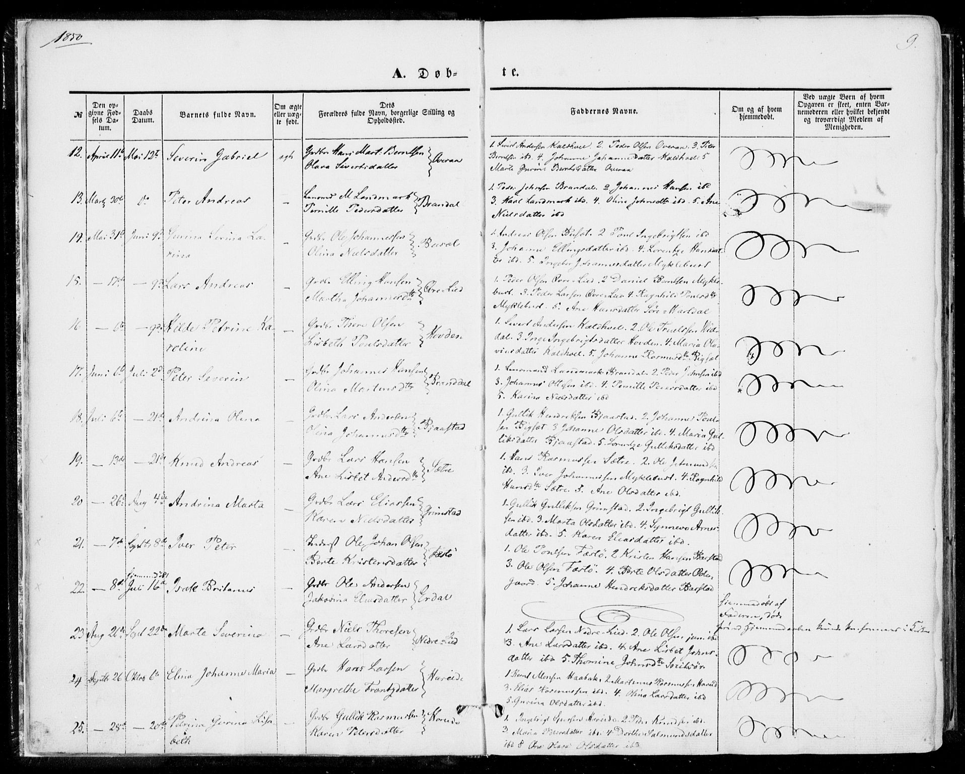 Ministerialprotokoller, klokkerbøker og fødselsregistre - Møre og Romsdal, SAT/A-1454/510/L0121: Parish register (official) no. 510A01, 1848-1877, p. 9