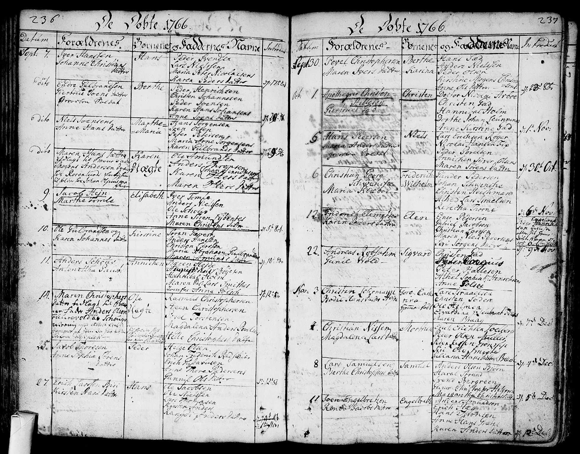 Bragernes kirkebøker, AV/SAKO-A-6/F/Fa/L0005: Parish register (official) no. I 5, 1759-1781, p. 236-237
