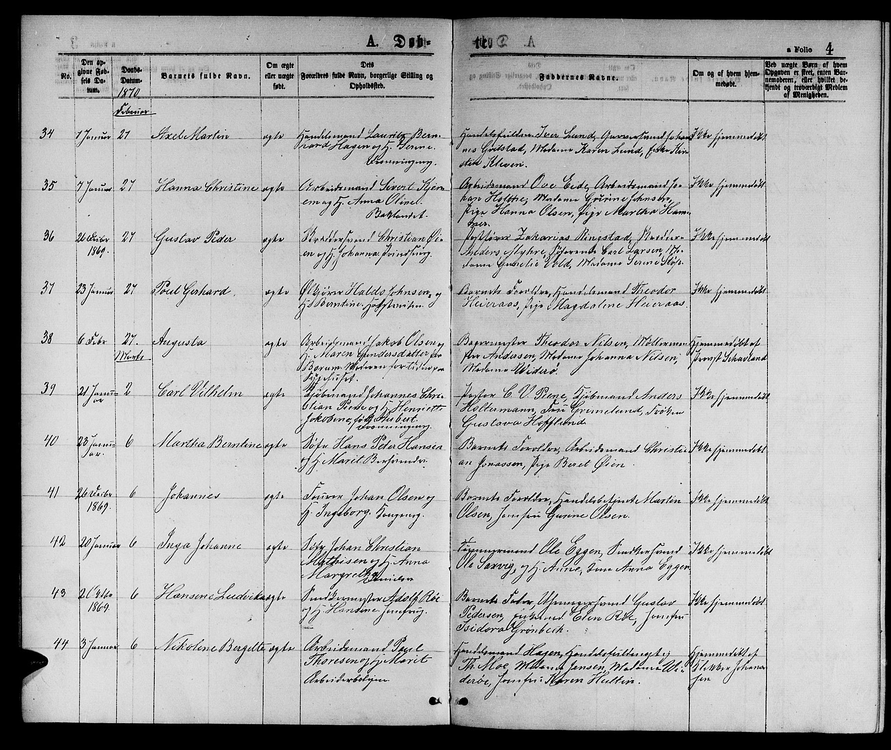 Ministerialprotokoller, klokkerbøker og fødselsregistre - Sør-Trøndelag, AV/SAT-A-1456/601/L0088: Parish register (copy) no. 601C06, 1870-1878, p. 4