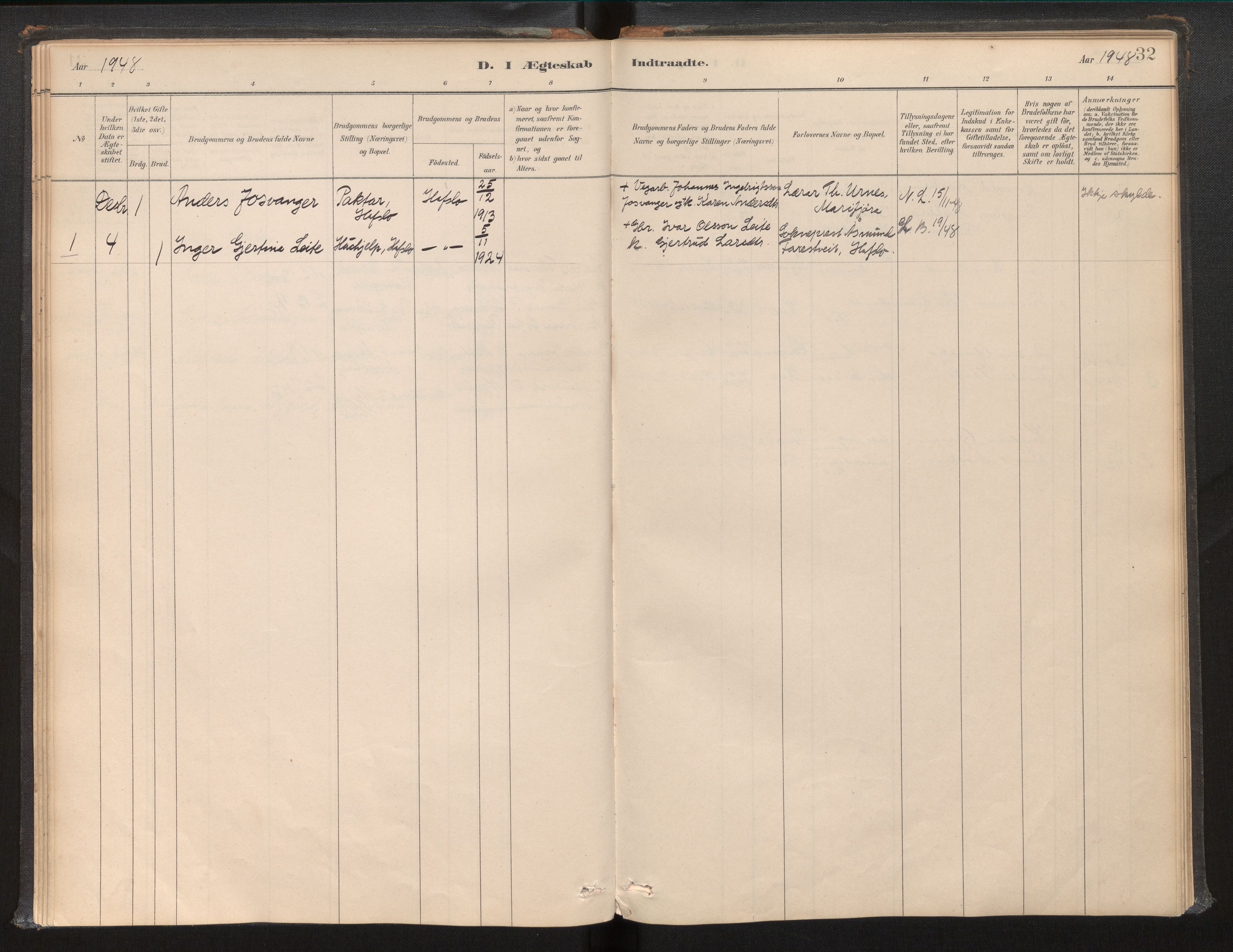 Jostedal sokneprestembete, SAB/A-80601/H/Haa/Haac/L0002: Parish register (official) no. C 2, 1881-2003, p. 32