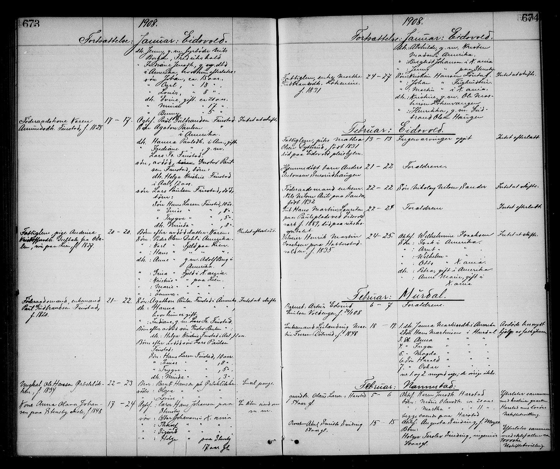 Eidsvoll tingrett, AV/SAO-A-10371/H/Ha/Haa/L0002: Dødsmeldingsprotokoll - Sorenskriveriet, 1863-1910, p. 673-674