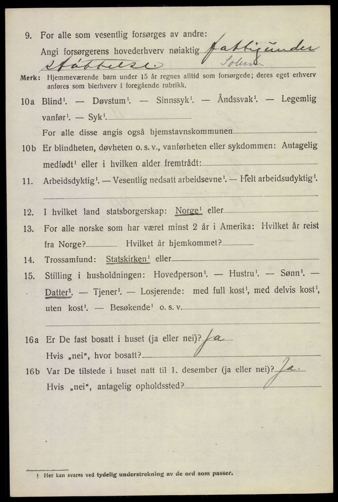 SAKO, 1920 census for Solum, 1920, p. 7677