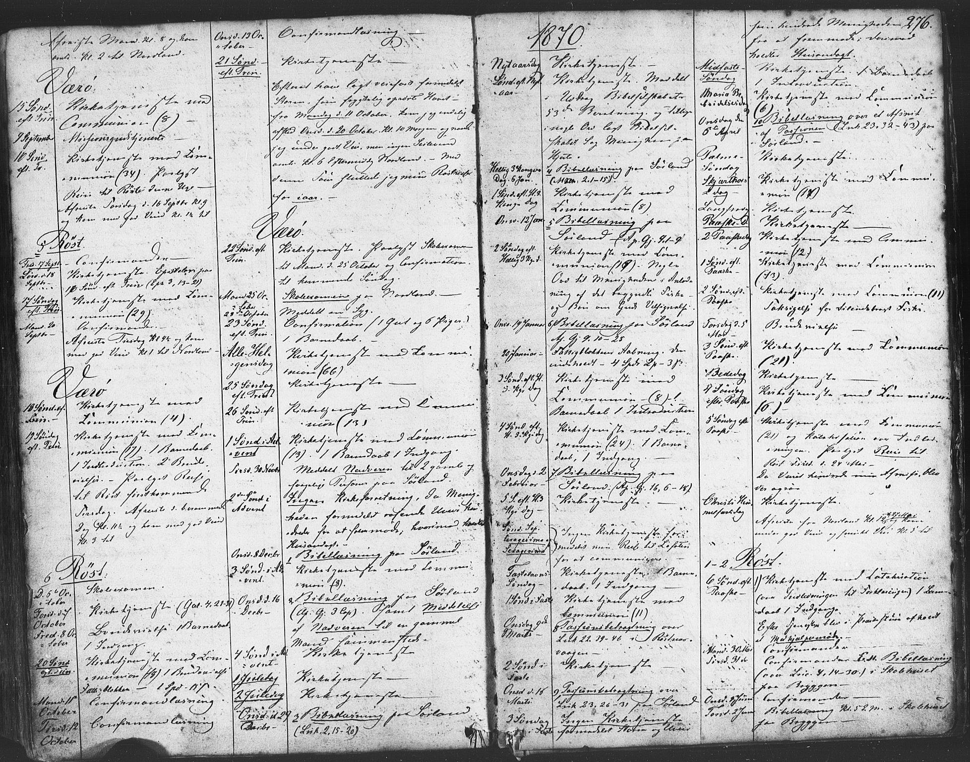 Ministerialprotokoller, klokkerbøker og fødselsregistre - Nordland, SAT/A-1459/807/L0121: Parish register (official) no. 807A04, 1846-1879, p. 276