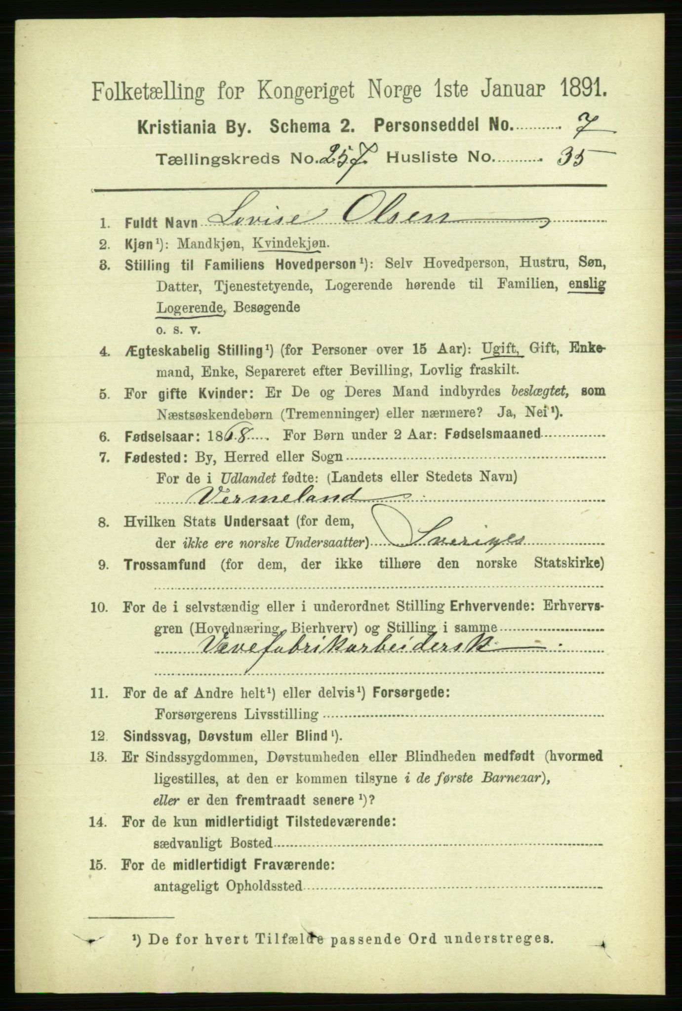 RA, 1891 census for 0301 Kristiania, 1891, p. 157058