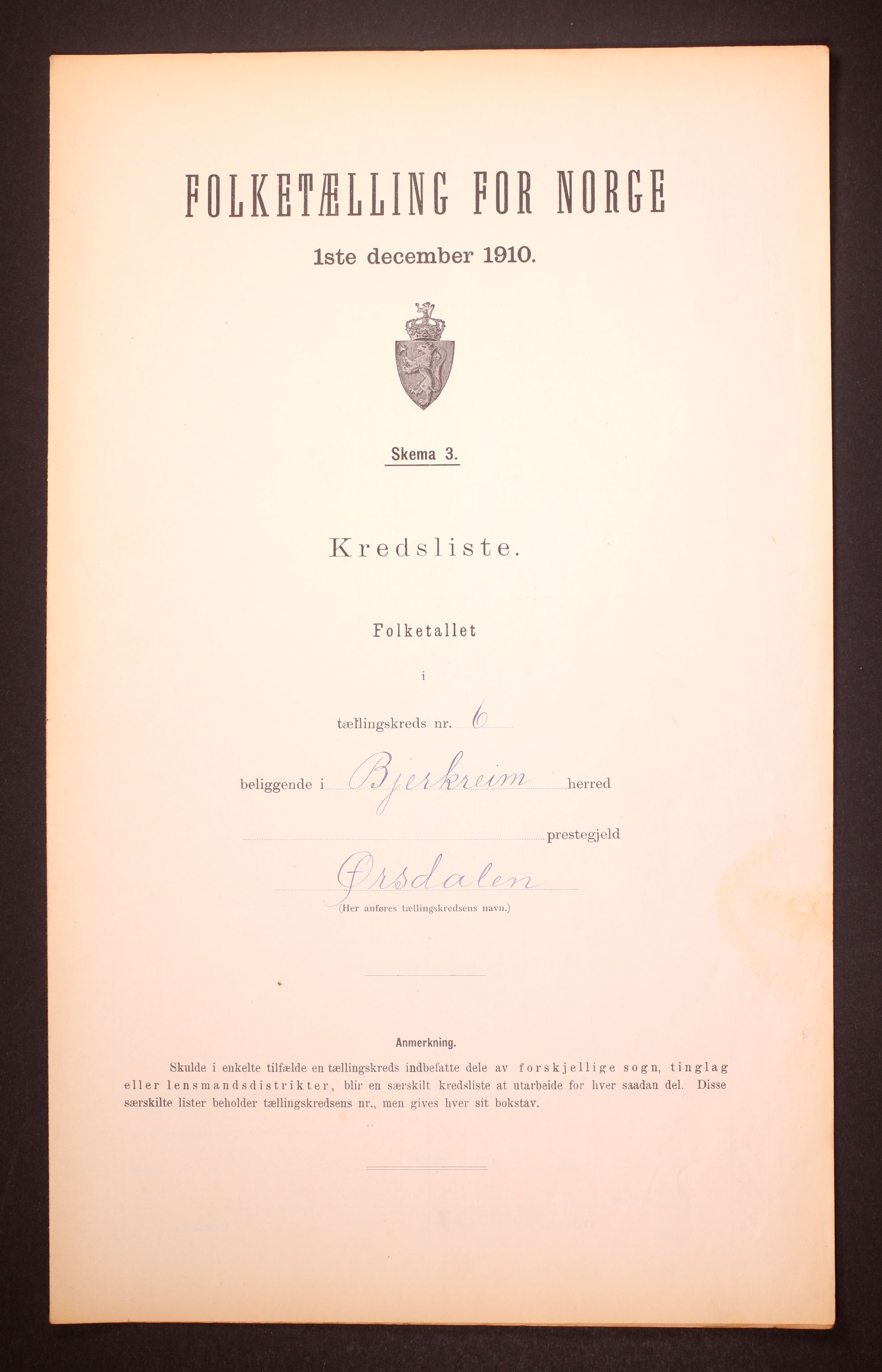 RA, 1910 census for Bjerkreim, 1910, p. 18