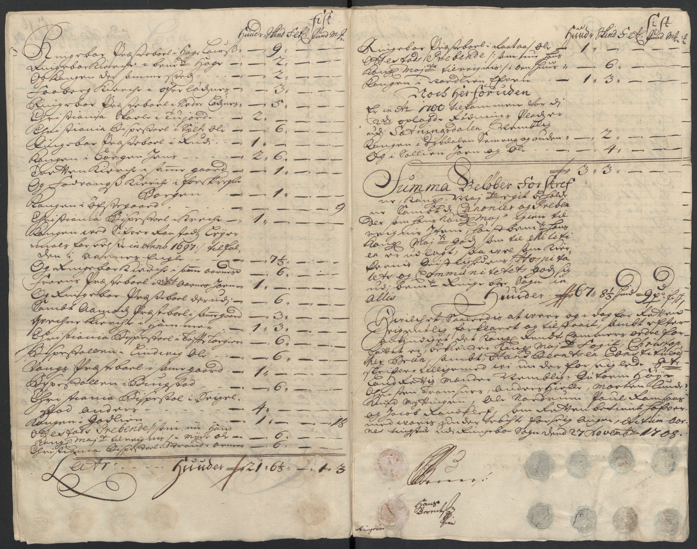 Rentekammeret inntil 1814, Reviderte regnskaper, Fogderegnskap, AV/RA-EA-4092/R17/L1179: Fogderegnskap Gudbrandsdal, 1708-1710, p. 97