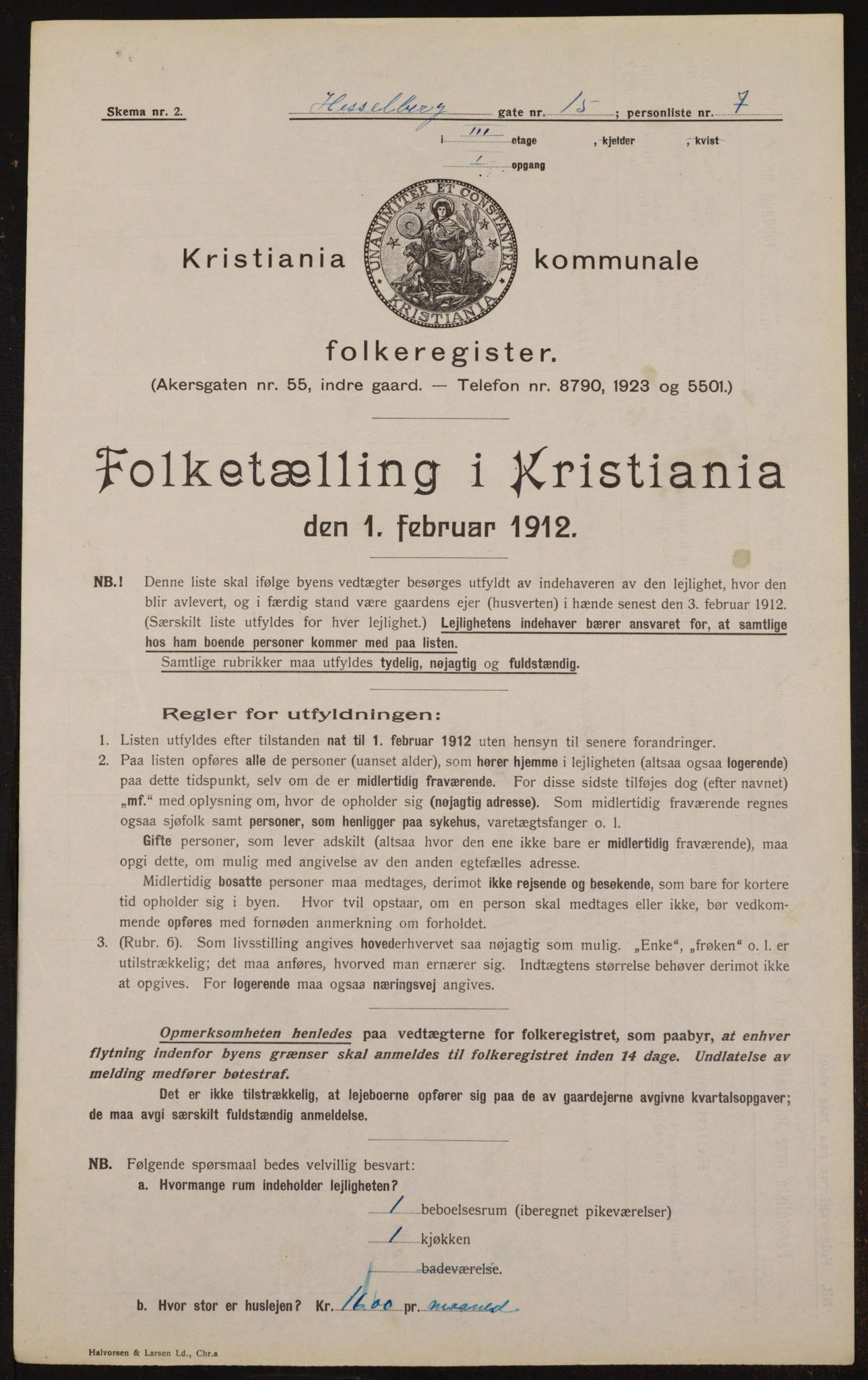 OBA, Municipal Census 1912 for Kristiania, 1912, p. 40542