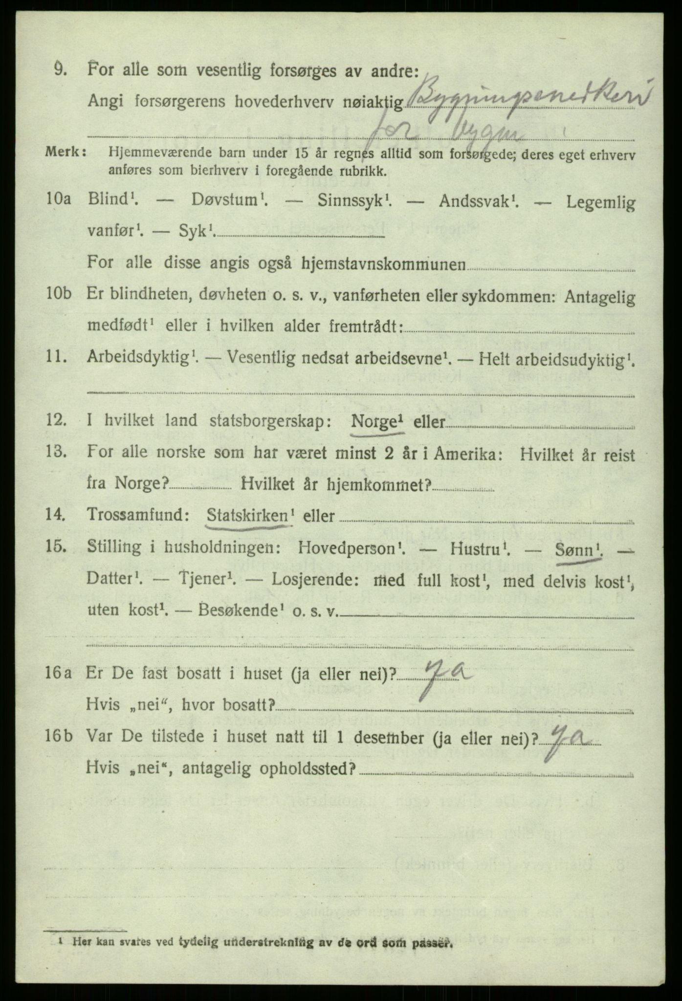 SAB, 1920 census for Manger, 1920, p. 2094