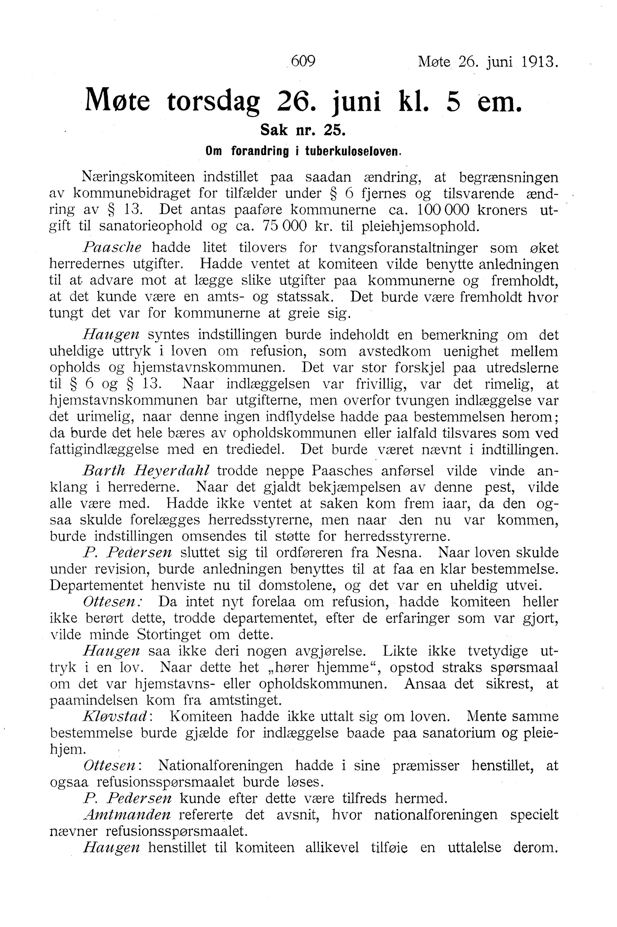 Nordland Fylkeskommune. Fylkestinget, AIN/NFK-17/176/A/Ac/L0036: Fylkestingsforhandlinger 1913, 1913, p. 609