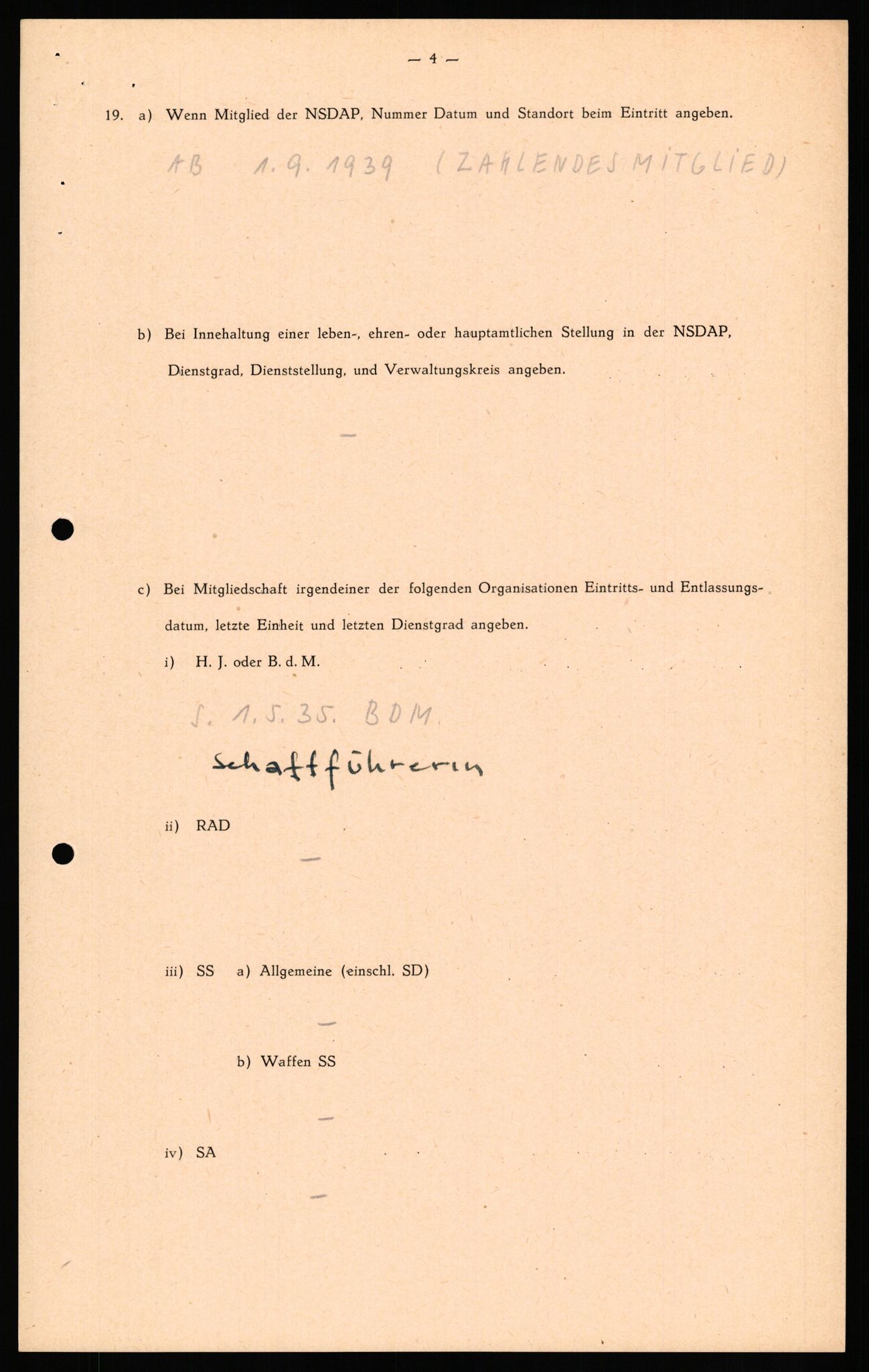Forsvaret, Forsvarets overkommando II, RA/RAFA-3915/D/Db/L0035: CI Questionaires. Tyske okkupasjonsstyrker i Norge. Tyskere., 1945-1946, p. 337