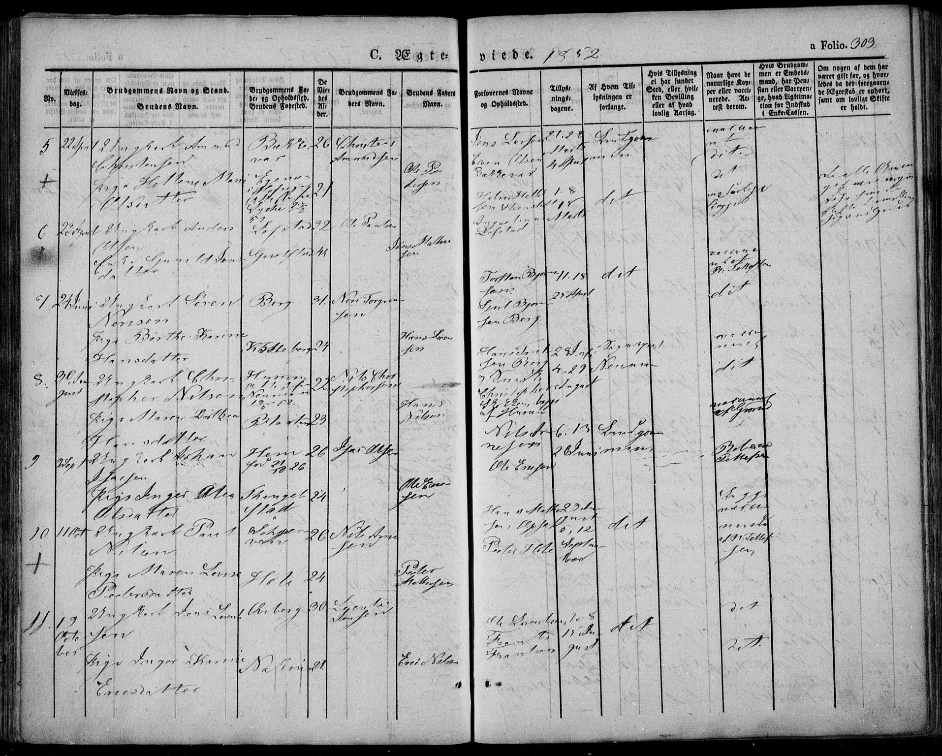 Lardal kirkebøker, AV/SAKO-A-350/F/Fa/L0006: Parish register (official) no. I 6, 1835-1860, p. 303