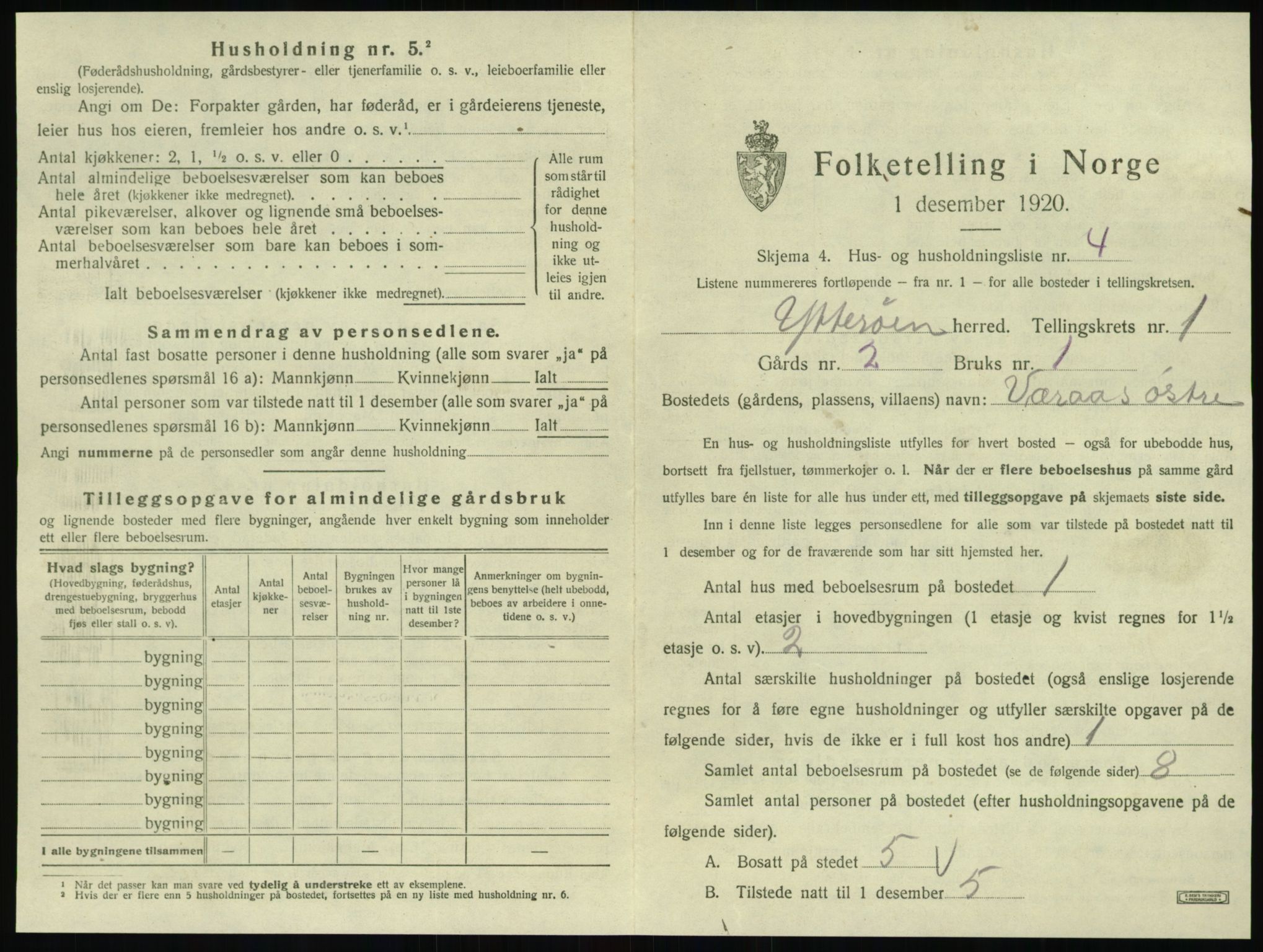 SAT, 1920 census for Ytterøy, 1920, p. 23
