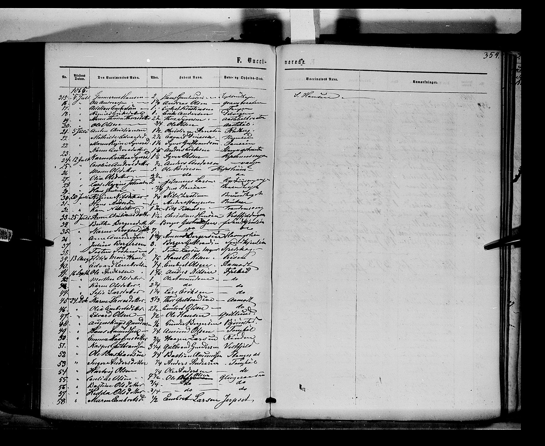 Eidskog prestekontor, AV/SAH-PREST-026/H/Ha/Haa/L0001: Parish register (official) no. 1, 1860-1867, p. 354