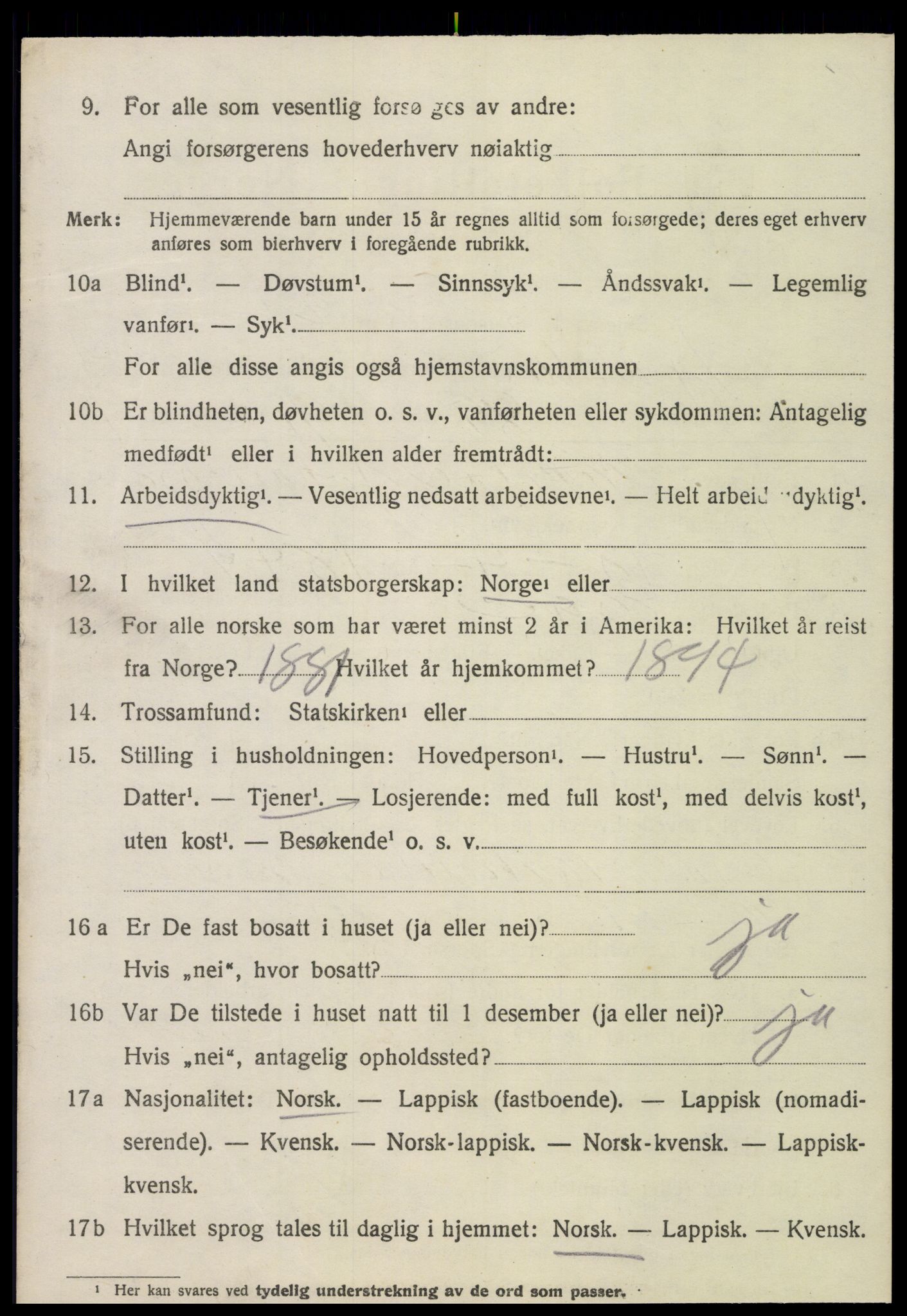 SAT, 1920 census for Sparbu, 1920, p. 6188