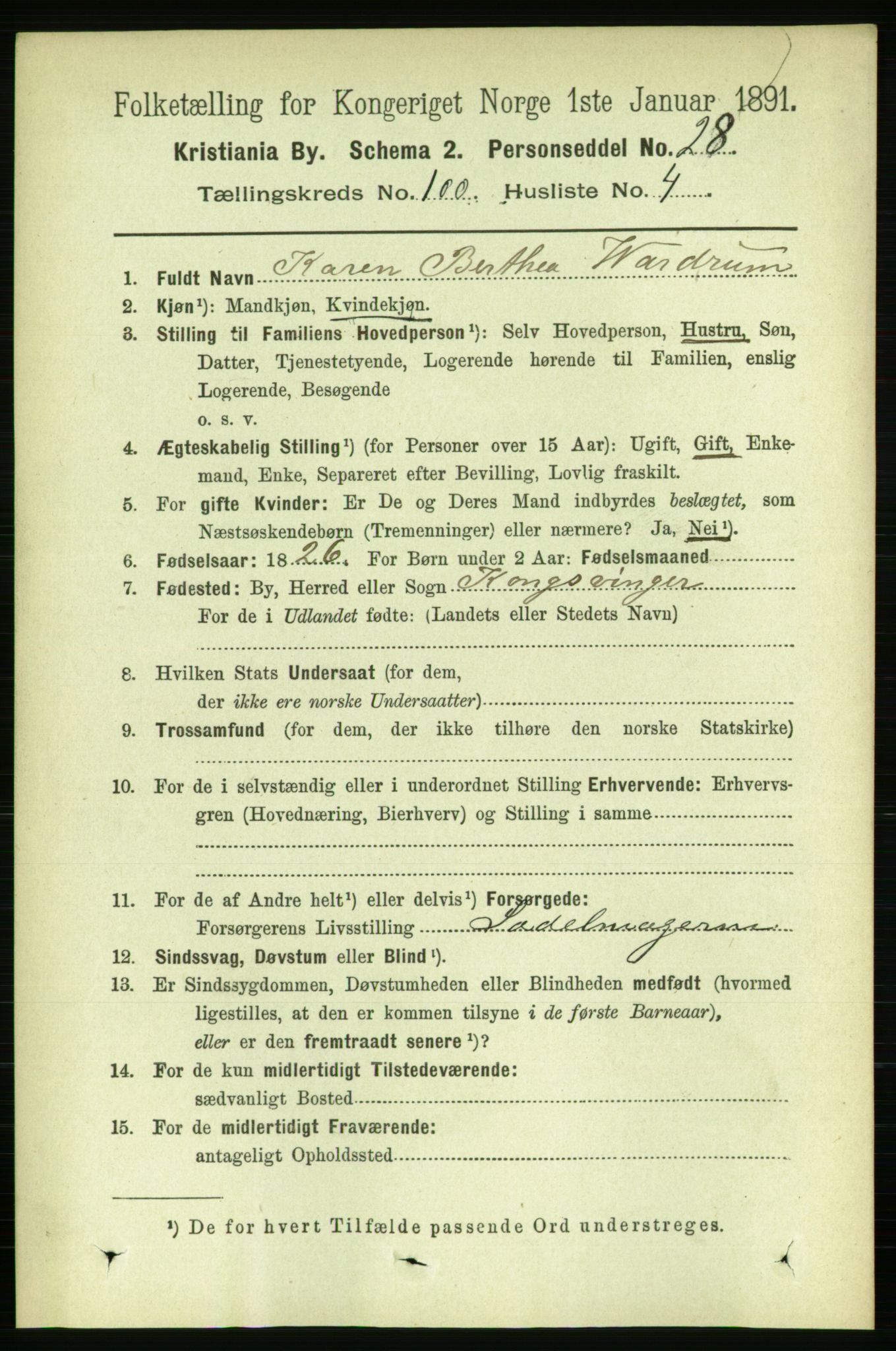 RA, 1891 census for 0301 Kristiania, 1891, p. 49266