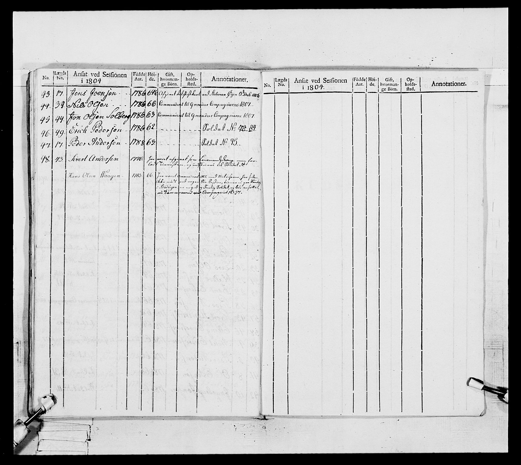 Generalitets- og kommissariatskollegiet, Det kongelige norske kommissariatskollegium, AV/RA-EA-5420/E/Eh/L0082: 2. Trondheimske nasjonale infanteriregiment, 1804, p. 420