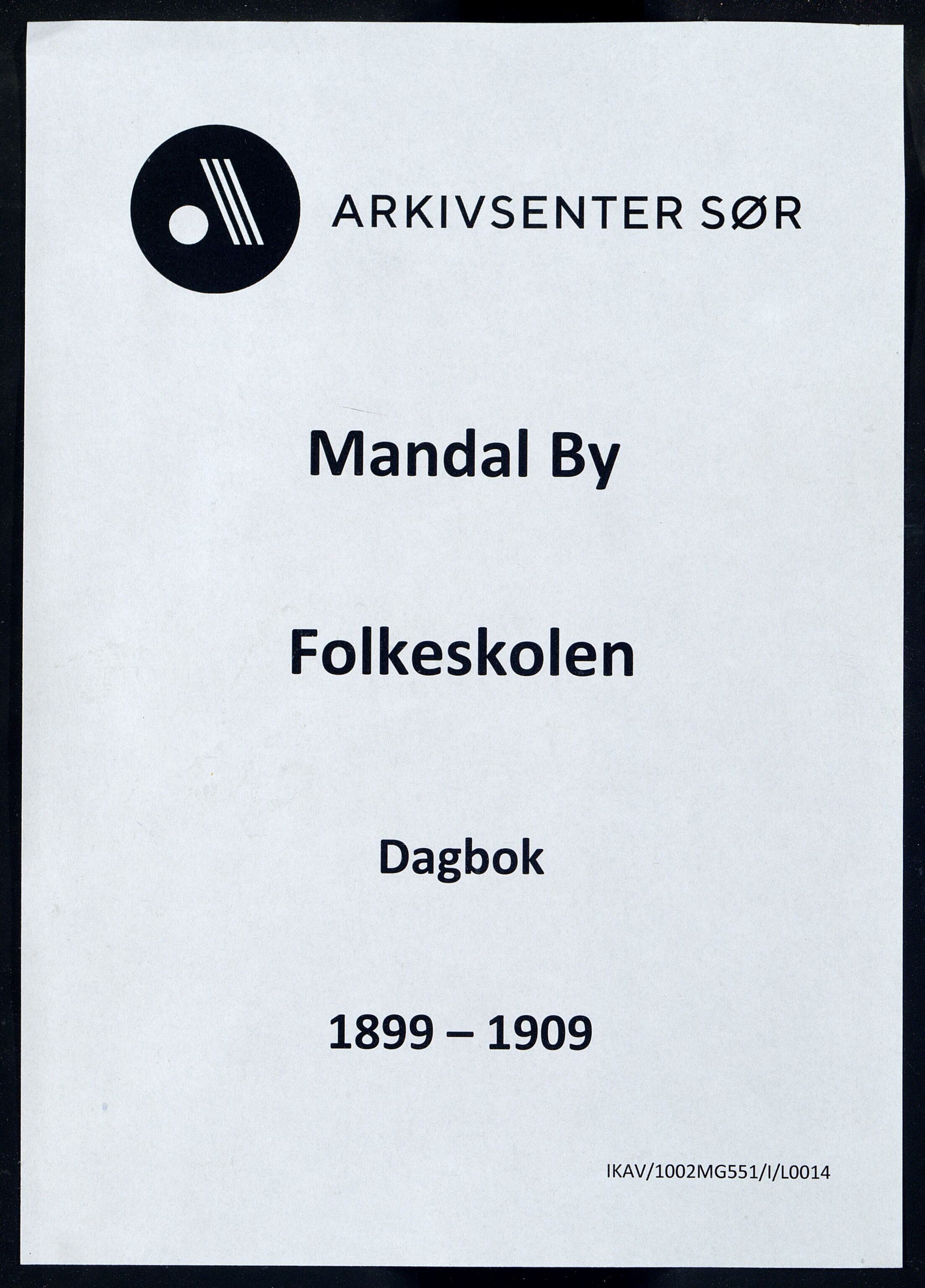 Mandal By - Mandal Allmueskole/Folkeskole/Skole, ARKSOR/1002MG551/I/L0014: Dagbok, 1899-1909