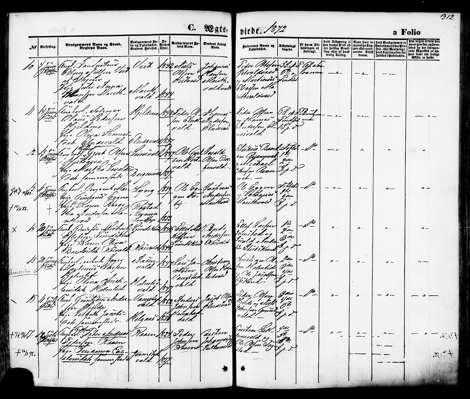 Ministerialprotokoller, klokkerbøker og fødselsregistre - Nord-Trøndelag, AV/SAT-A-1458/723/L0242: Parish register (official) no. 723A11, 1870-1880, p. 312