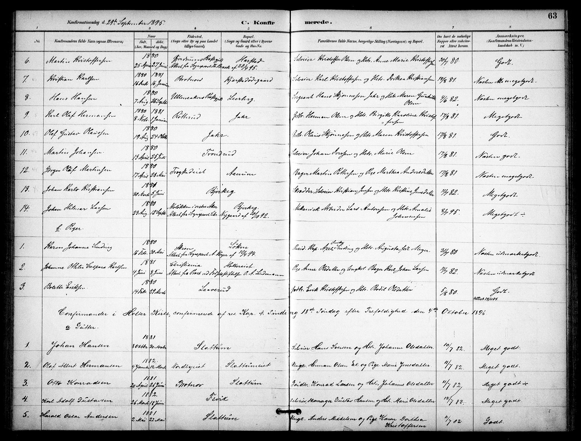 Nannestad prestekontor Kirkebøker, AV/SAO-A-10414a/F/Fb/L0002: Parish register (official) no. II 2, 1891-1909, p. 63