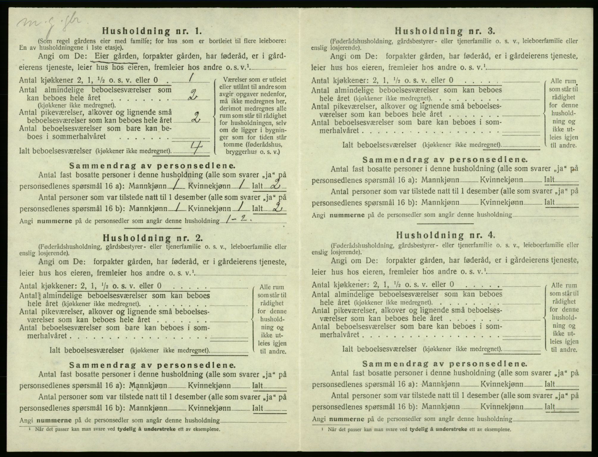 SAB, 1920 census for Moster, 1920, p. 127