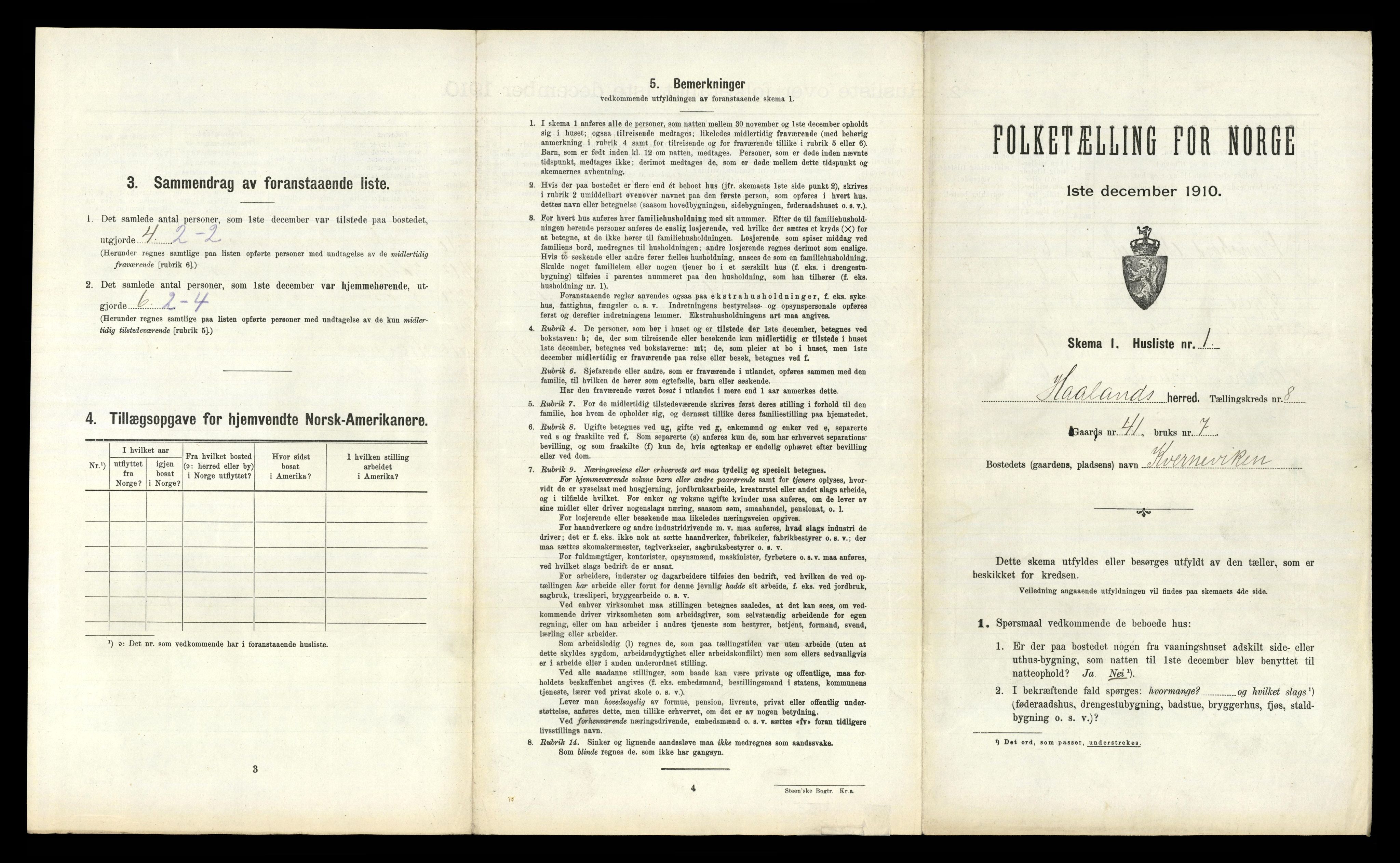 RA, 1910 census for Håland, 1910, p. 1231