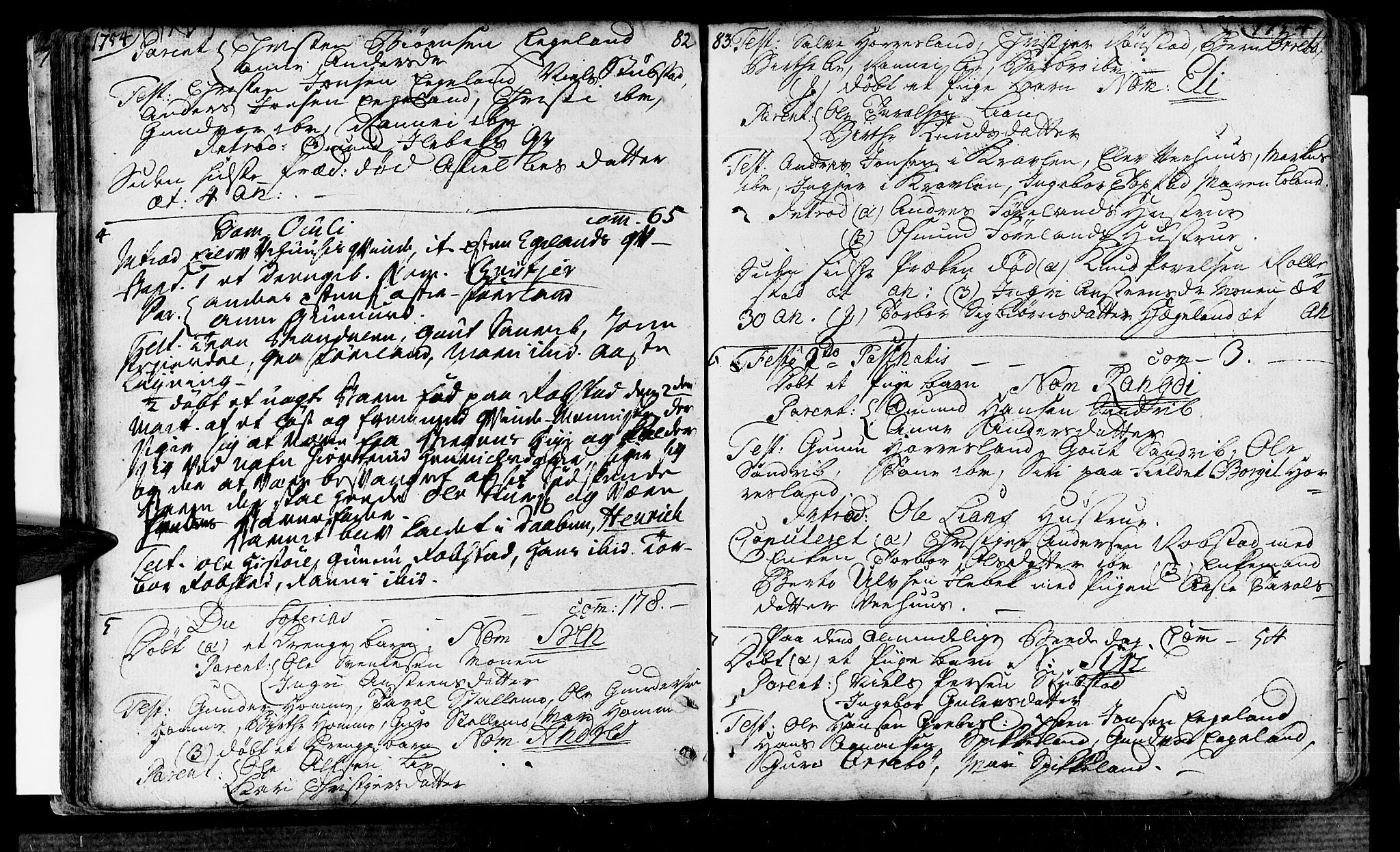 Vennesla sokneprestkontor, SAK/1111-0045/Fa/Fac/L0001: Parish register (official) no. A 1, 1743-1784, p. 82-83