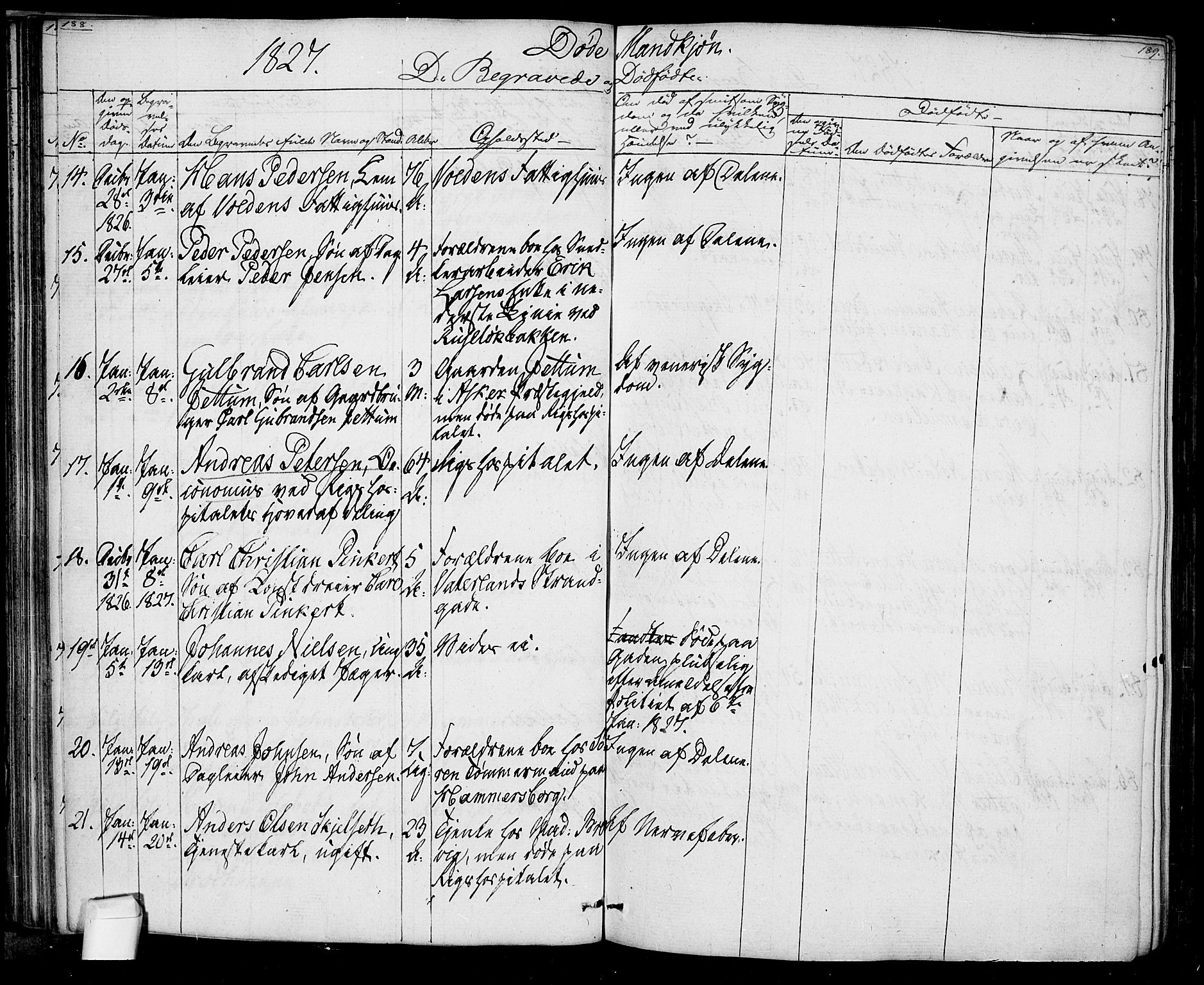 Oslo domkirke Kirkebøker, SAO/A-10752/F/Fa/L0022: Parish register (official) no. 22, 1824-1829, p. 188-189