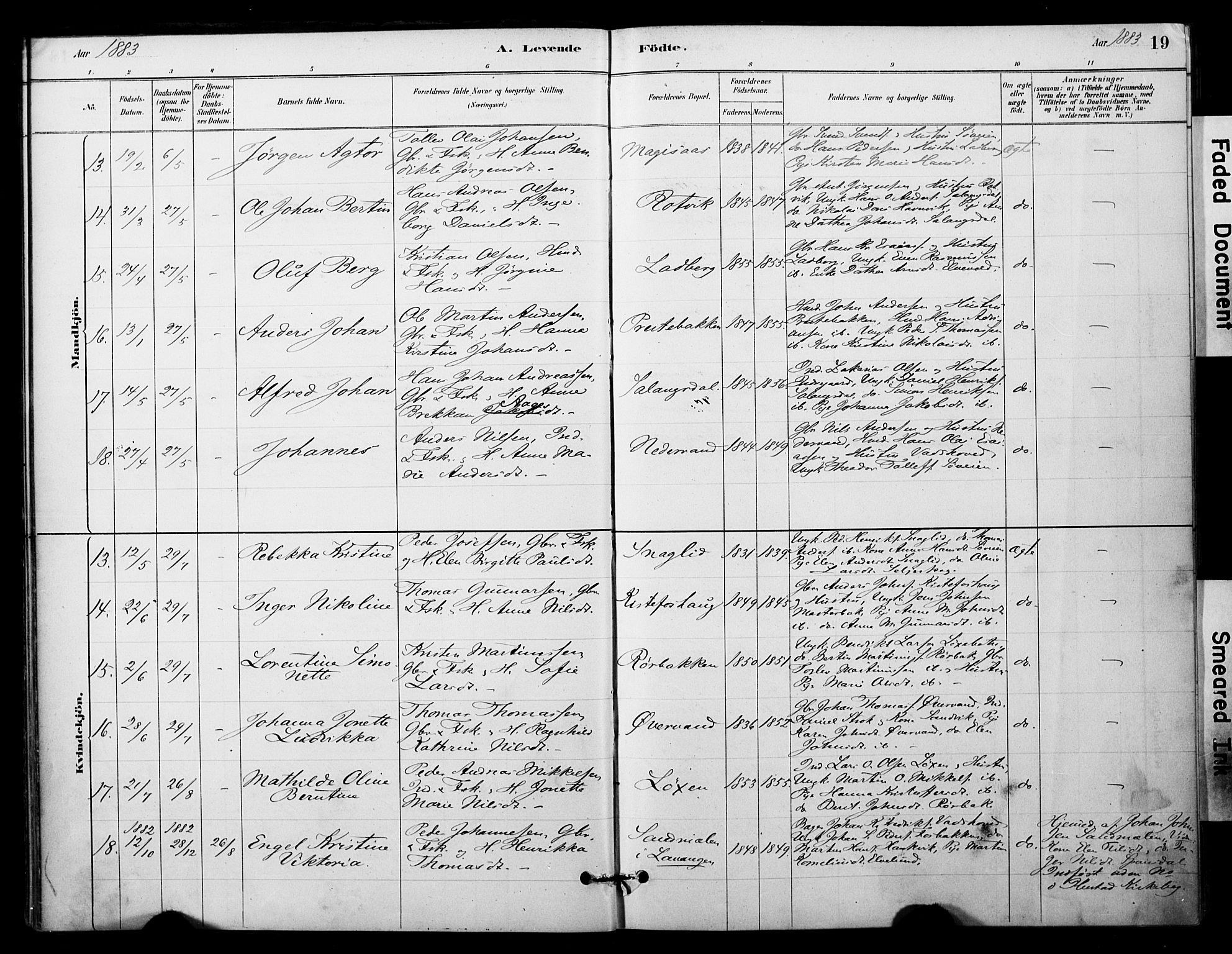 Ibestad sokneprestembete, AV/SATØ-S-0077/H/Ha/Haa/L0014kirke: Parish register (official) no. 14, 1880-1887, p. 19