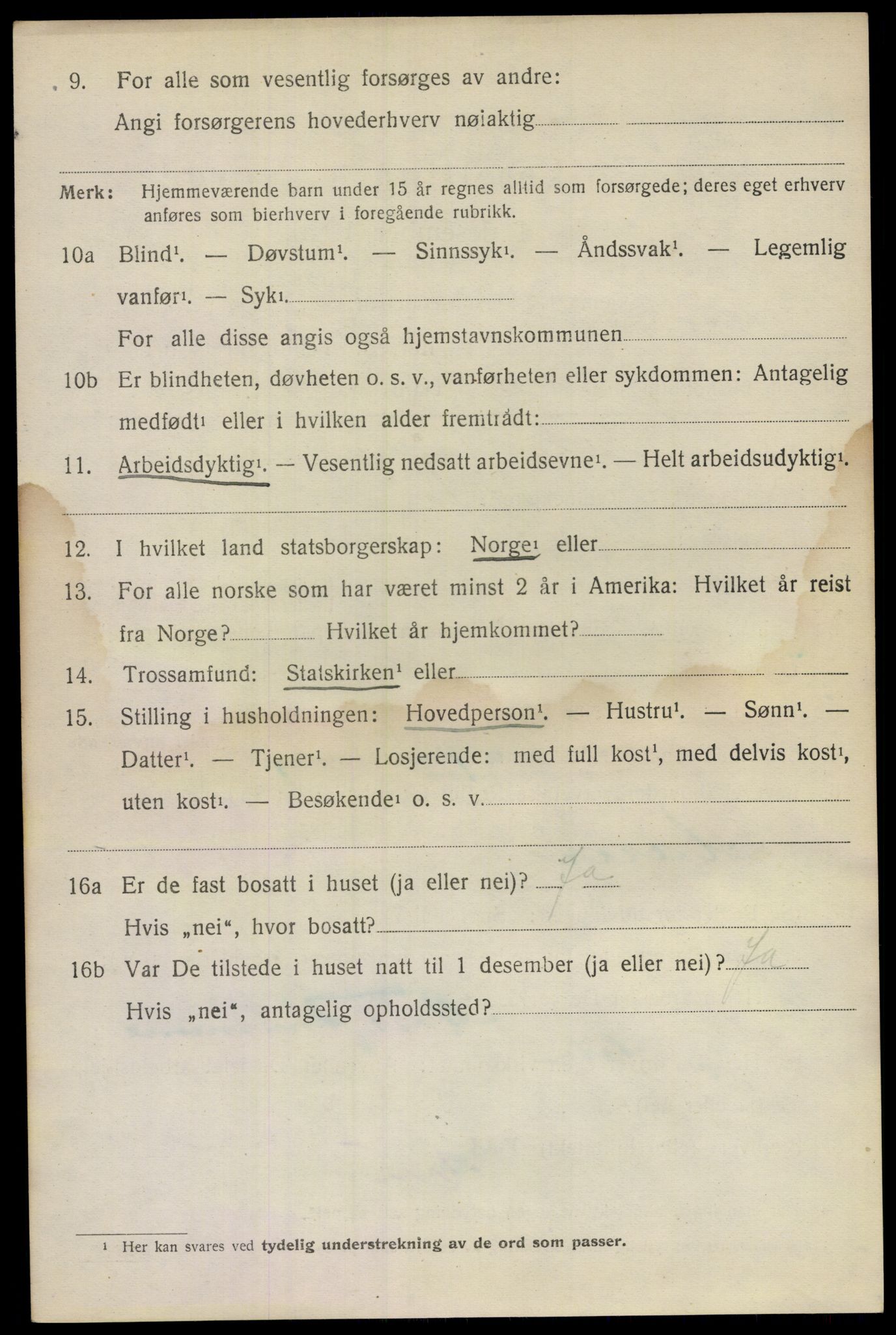 SAO, 1920 census for Rygge, 1920, p. 9558