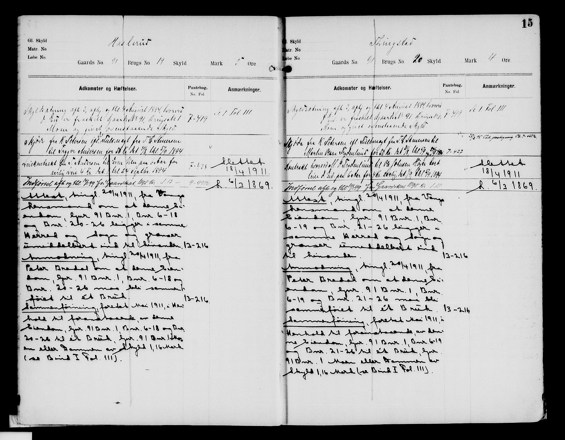 Nord-Hedmark sorenskriveri, SAH/TING-012/H/Ha/Had/Hade/L0002: Mortgage register no. 4.2, 1893-1940, p. 15