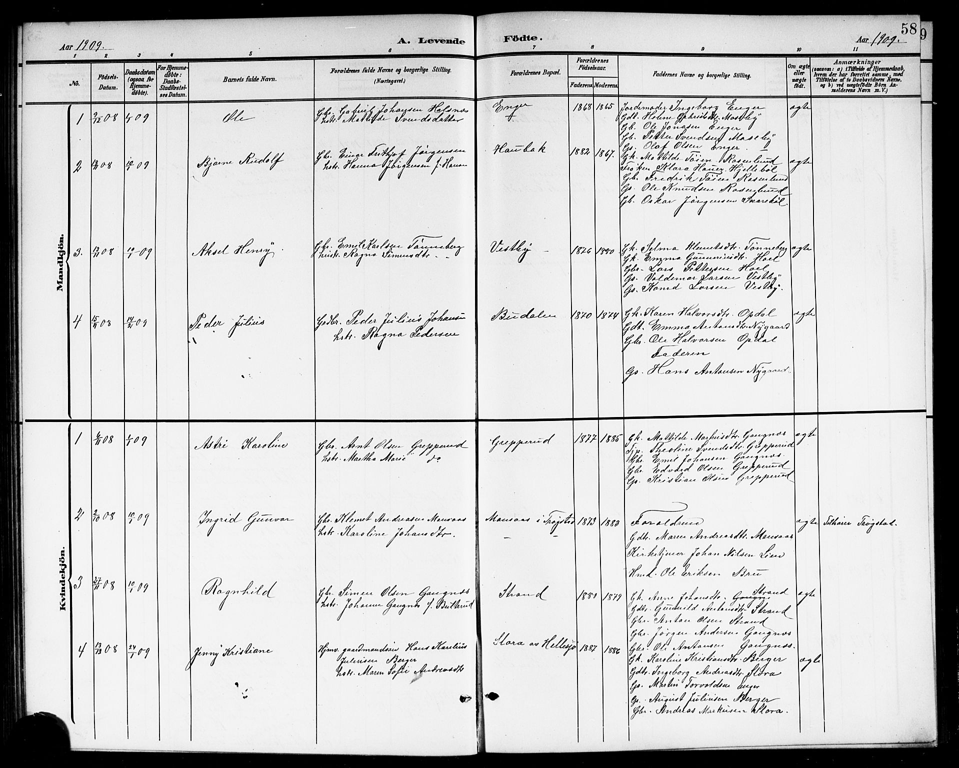 Høland prestekontor Kirkebøker, AV/SAO-A-10346a/G/Gb/L0001: Parish register (copy) no. II 1, 1902-1919, p. 58