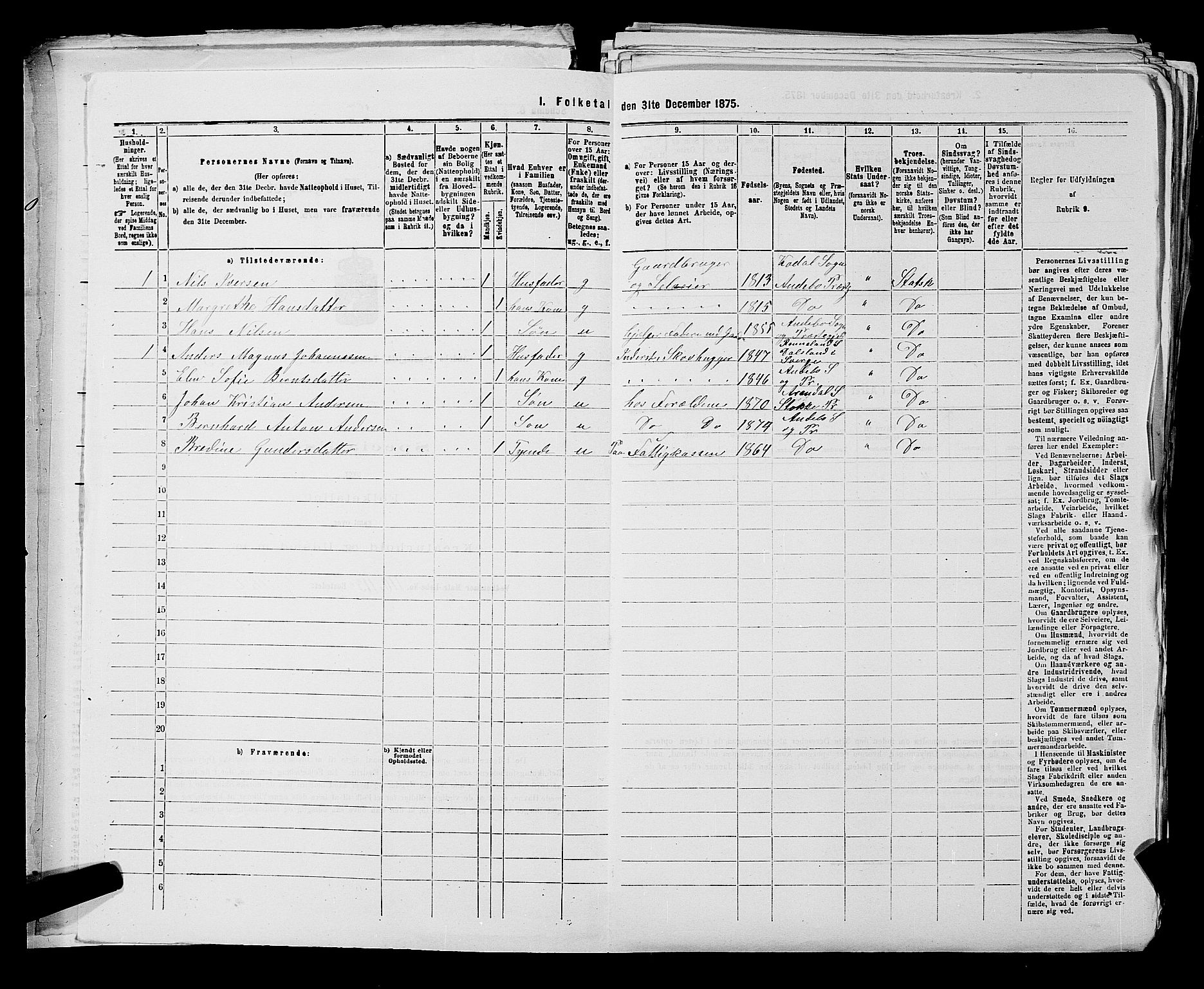 SAKO, 1875 census for 0719P Andebu, 1875, p. 231