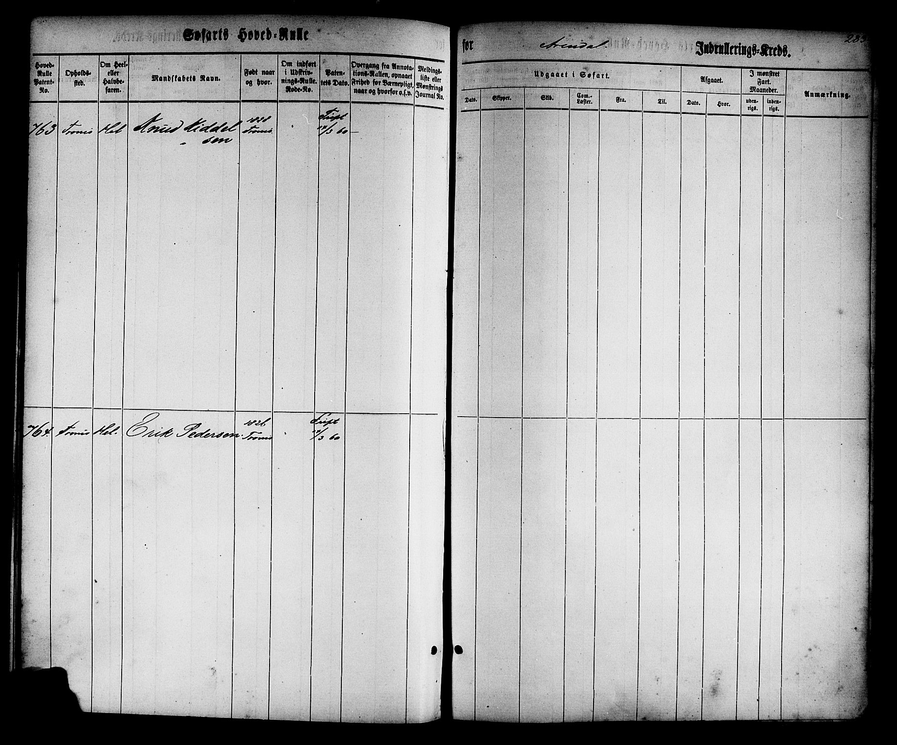 Arendal mønstringskrets, SAK/2031-0012/F/Fb/L0008: Hovedrulle nr 1-766, S-6, 1860-1865, p. 390