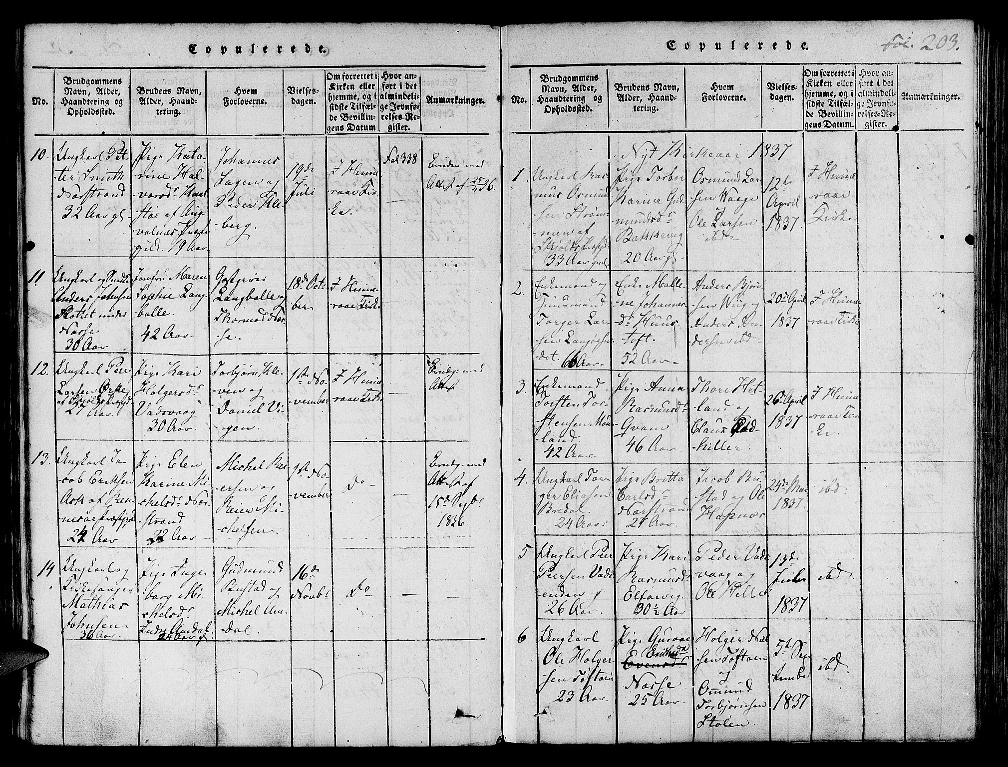Nedstrand sokneprestkontor, SAST/A-101841/01/IV: Parish register (official) no. A 6, 1816-1838, p. 203