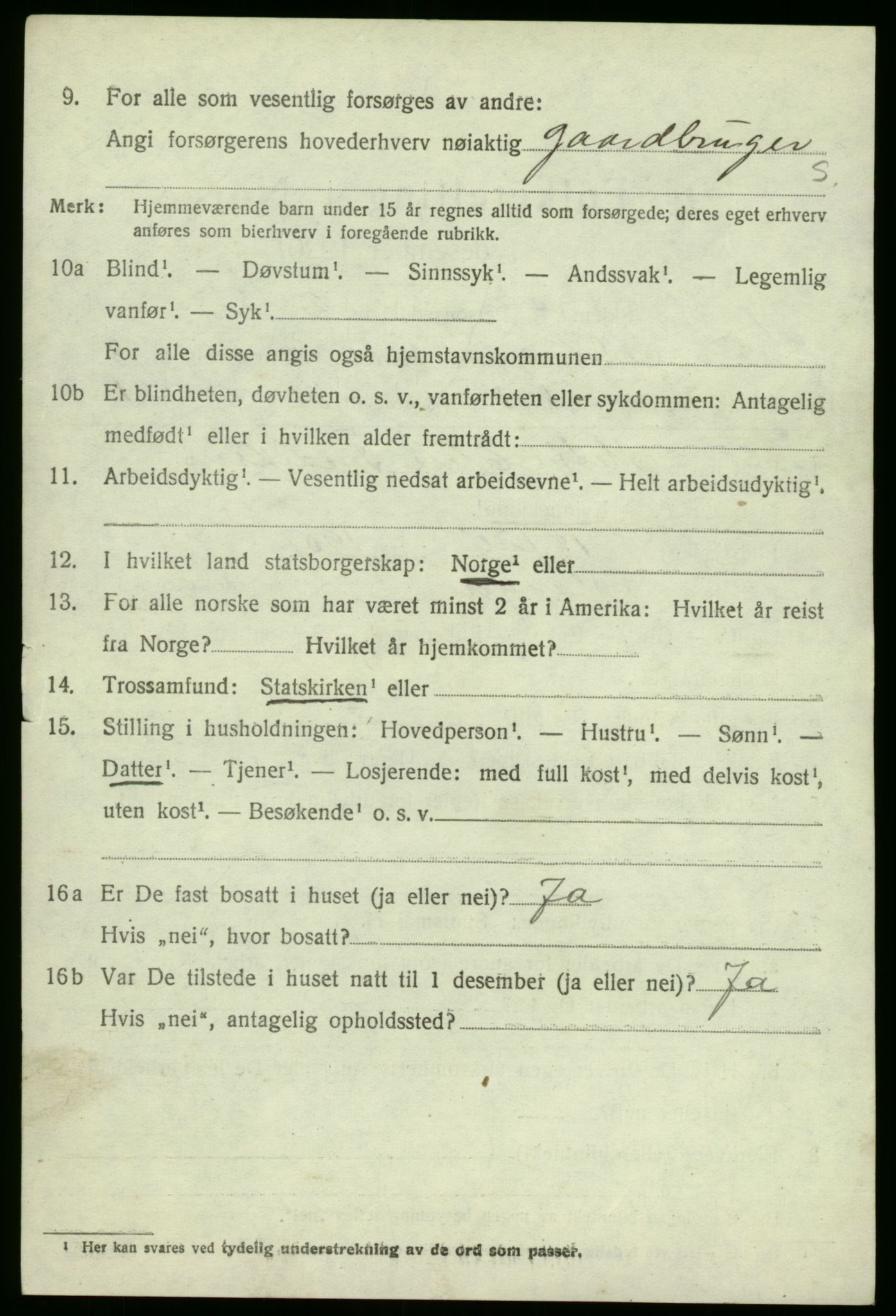 SAB, 1920 census for Manger, 1920, p. 5032