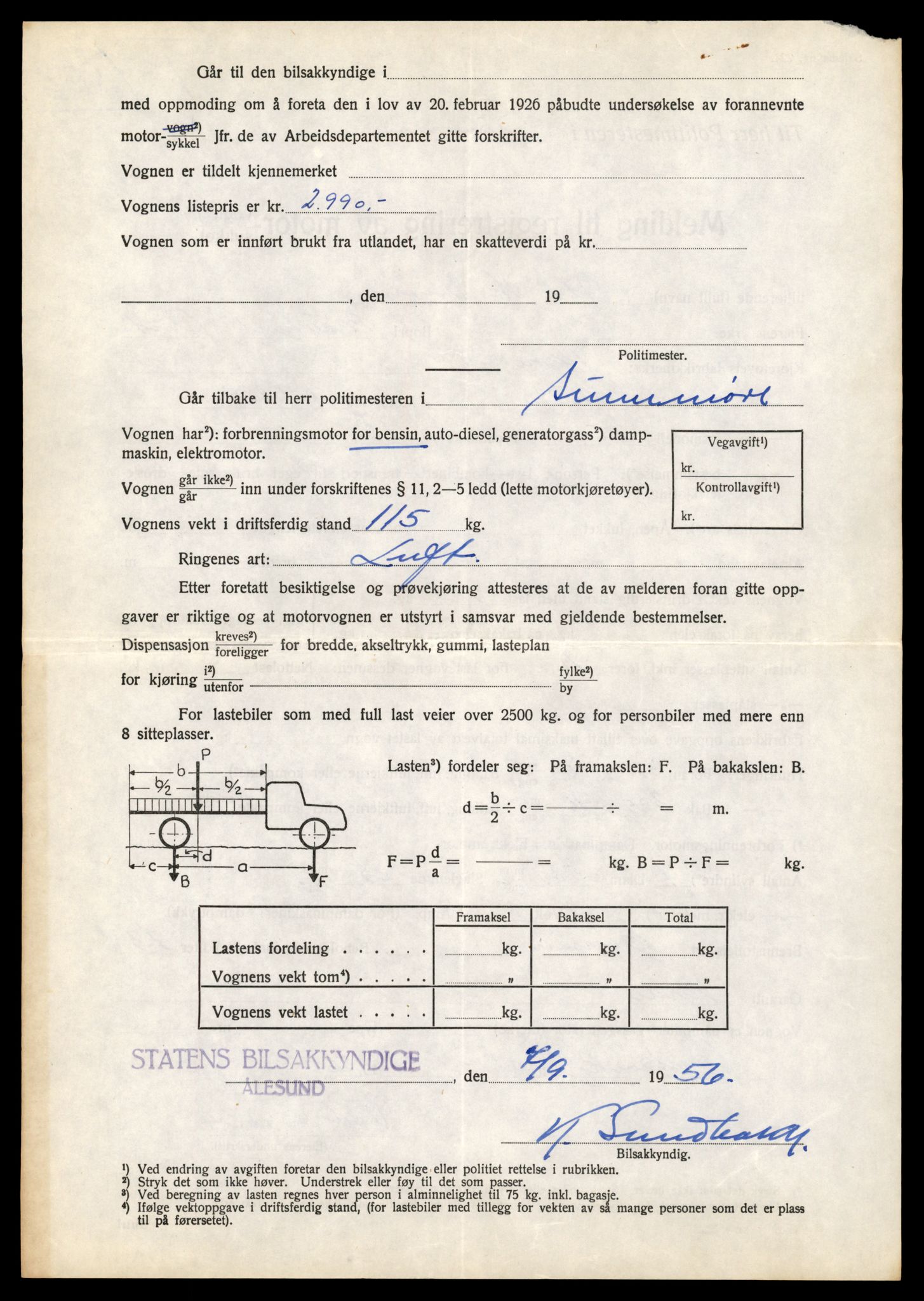 Møre og Romsdal vegkontor - Ålesund trafikkstasjon, AV/SAT-A-4099/F/Fe/L0040: Registreringskort for kjøretøy T 13531 - T 13709, 1927-1998, p. 500