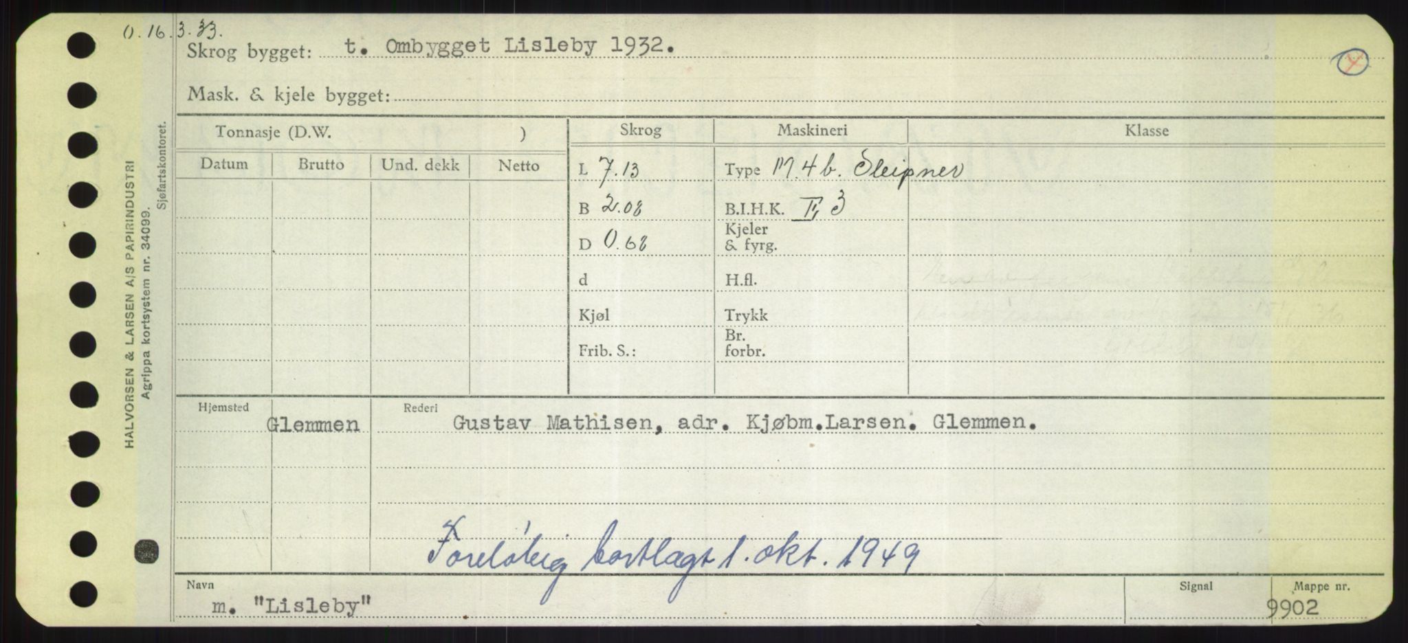 Sjøfartsdirektoratet med forløpere, Skipsmålingen, RA/S-1627/H/Hd/L0023: Fartøy, Lia-Løv, p. 215