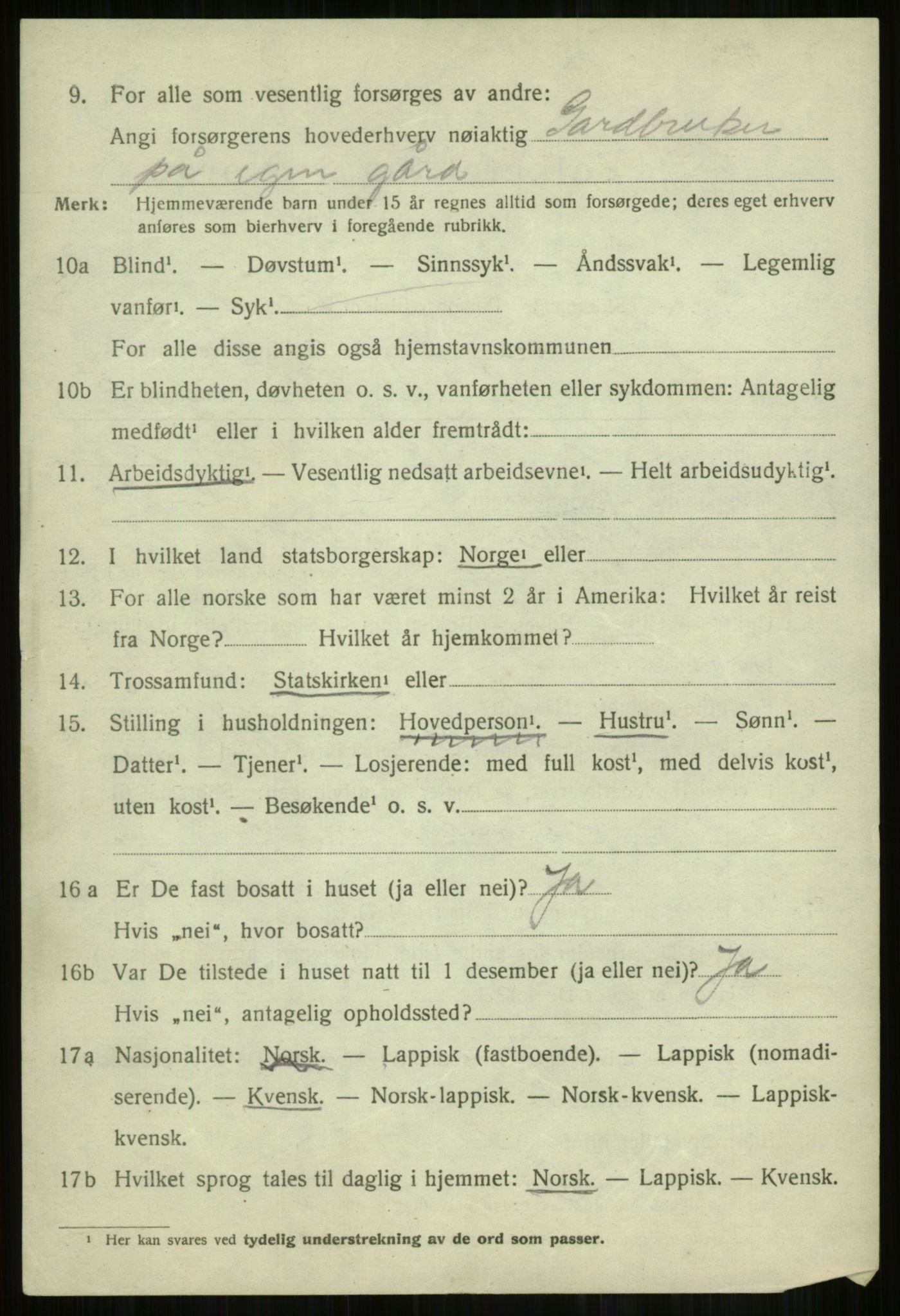 SATØ, 1920 census for Lyngen, 1920, p. 11494