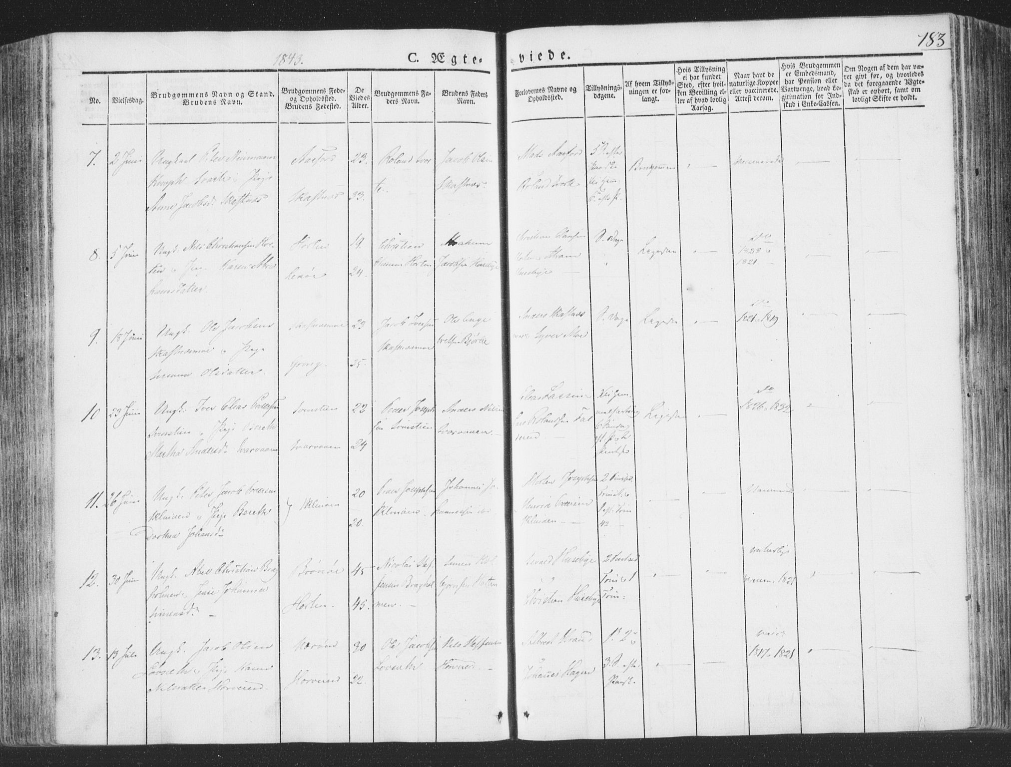 Ministerialprotokoller, klokkerbøker og fødselsregistre - Nord-Trøndelag, SAT/A-1458/780/L0639: Parish register (official) no. 780A04, 1830-1844, p. 183