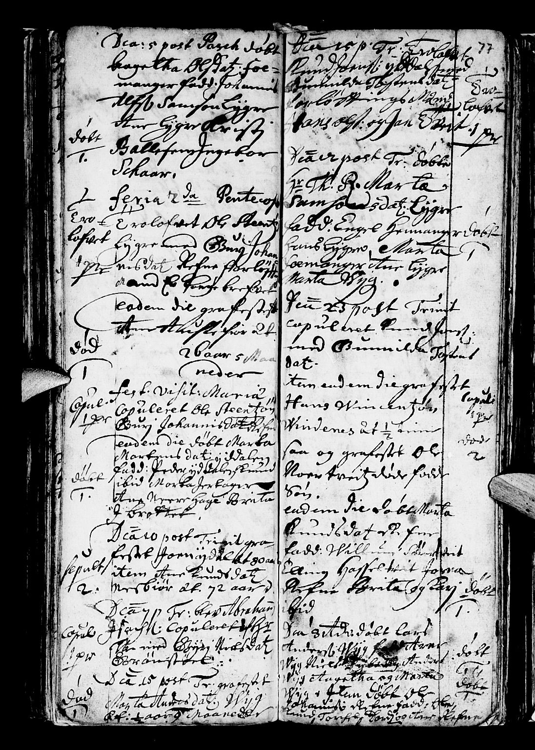 Os sokneprestembete, SAB/A-99929: Parish register (official) no. A 5, 1669-1760, p. 77