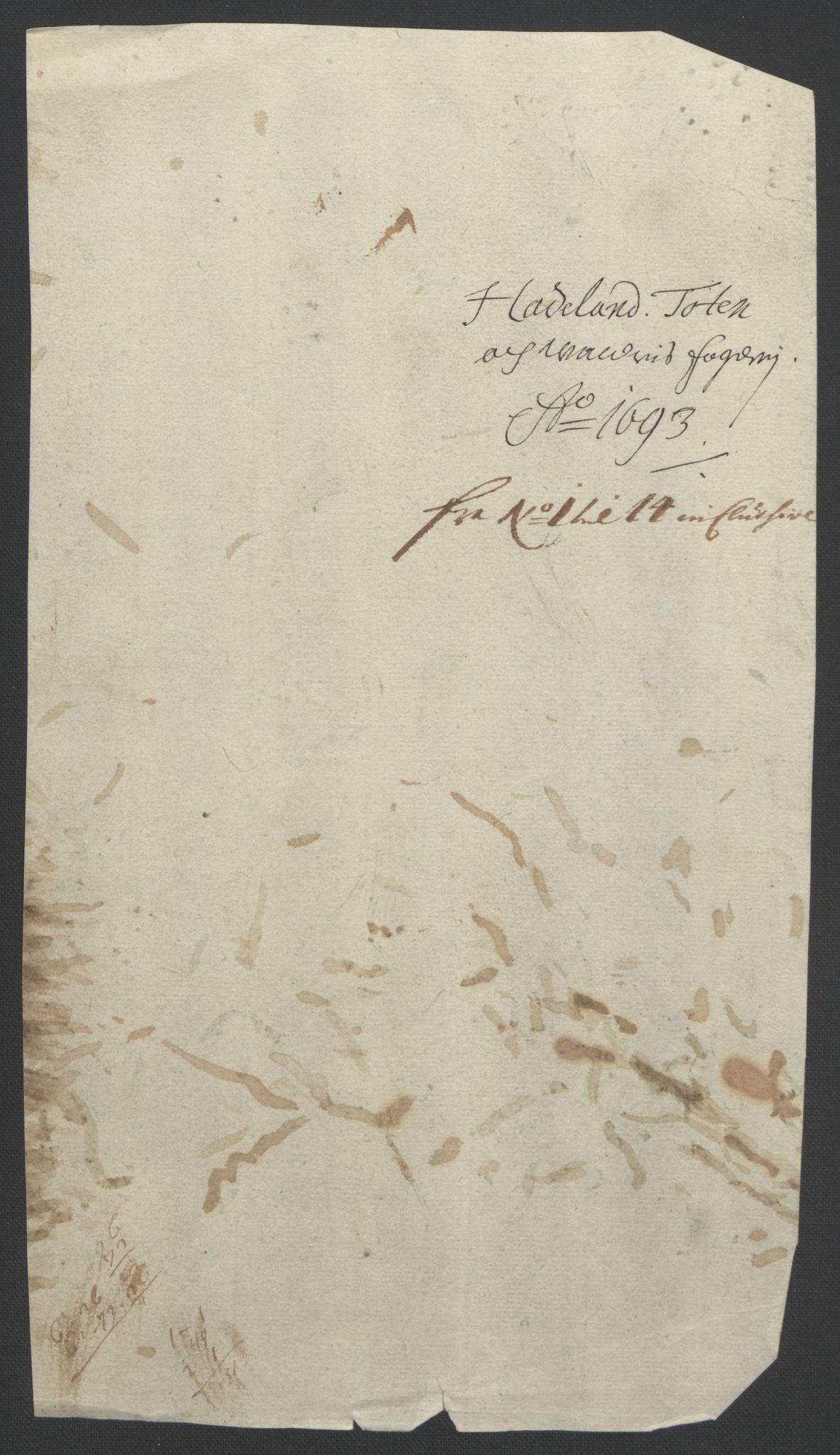 Rentekammeret inntil 1814, Reviderte regnskaper, Fogderegnskap, RA/EA-4092/R18/L1292: Fogderegnskap Hadeland, Toten og Valdres, 1693-1694, p. 16