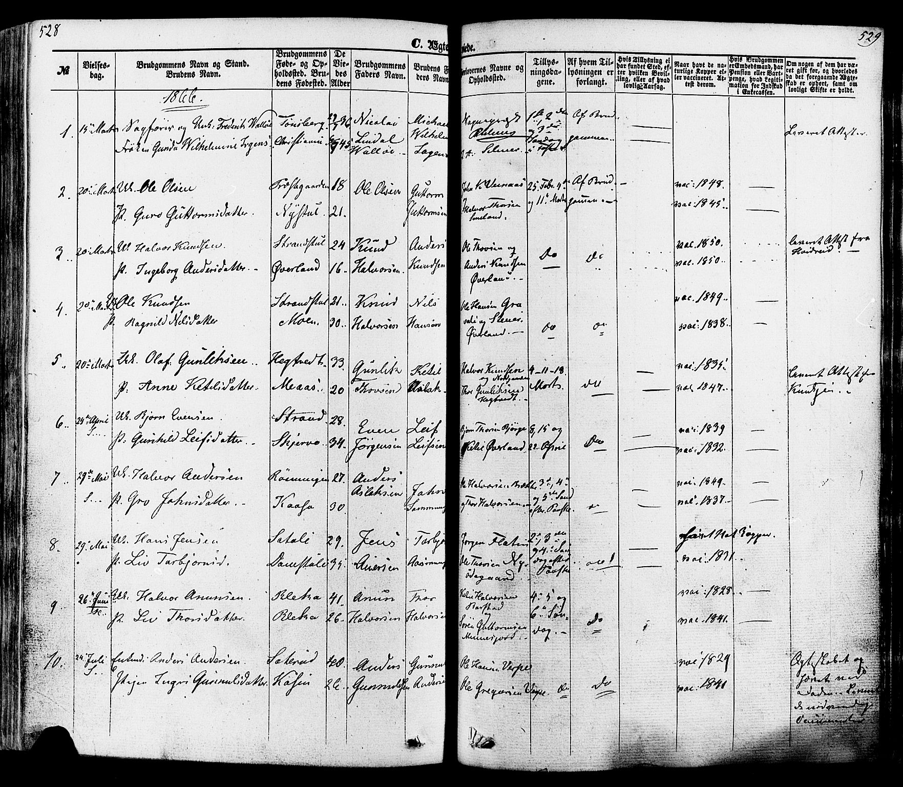 Seljord kirkebøker, SAKO/A-20/F/Fa/L0013: Parish register (official) no. I 13, 1866-1876, p. 528-529