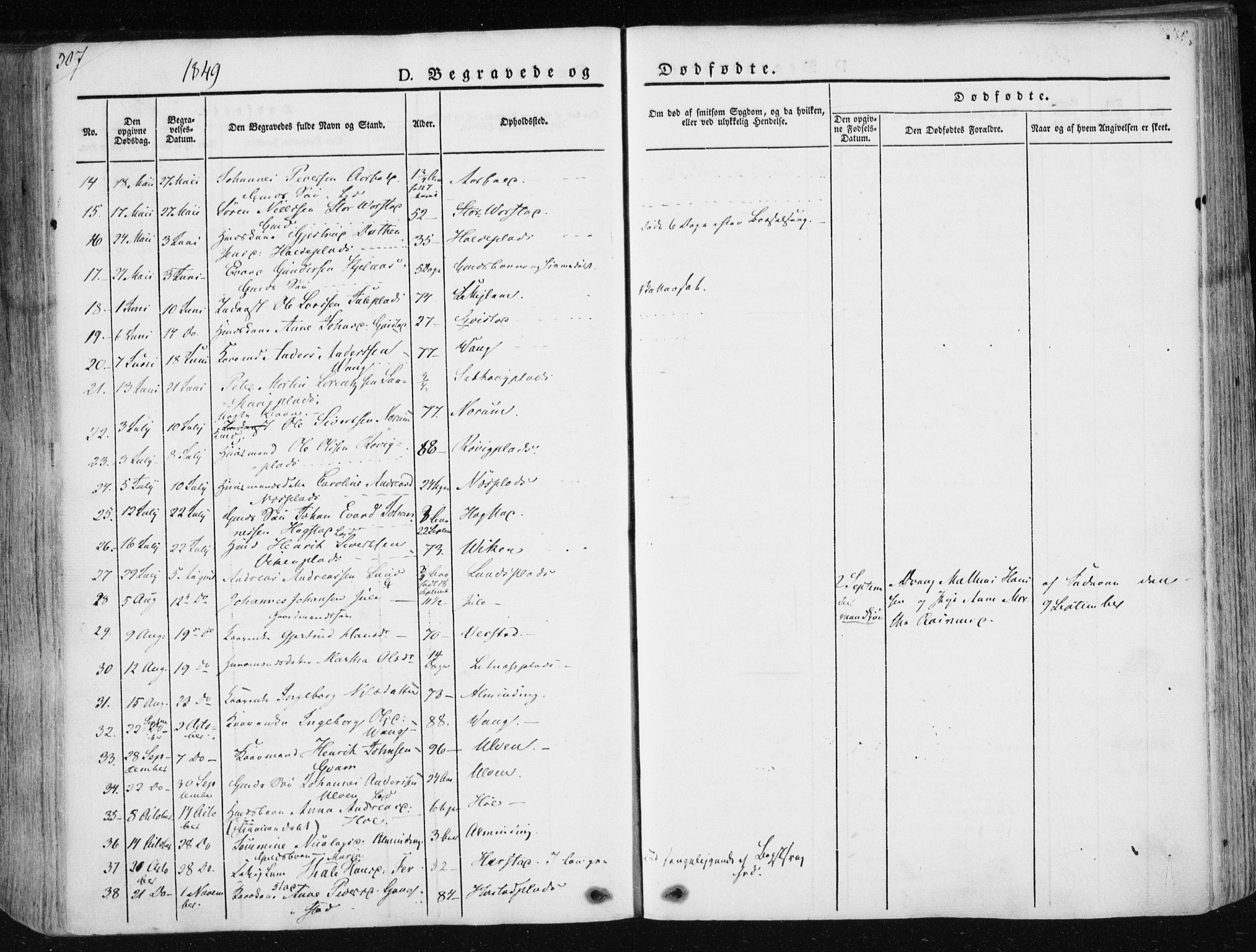 Ministerialprotokoller, klokkerbøker og fødselsregistre - Nord-Trøndelag, SAT/A-1458/730/L0280: Parish register (official) no. 730A07 /1, 1840-1854, p. 307