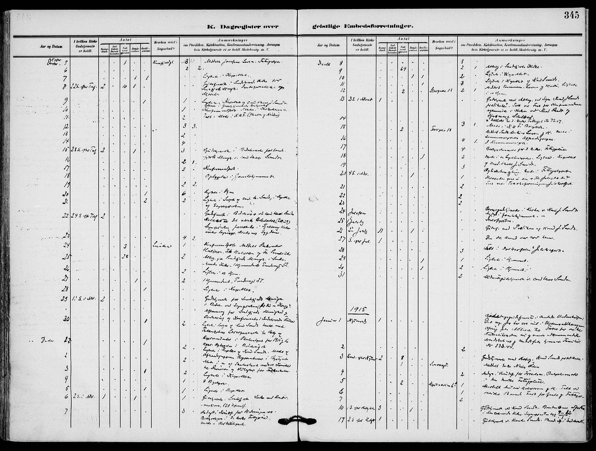 Sandefjord kirkebøker, SAKO/A-315/F/Fa/L0005: Parish register (official) no. 5, 1906-1915, p. 345