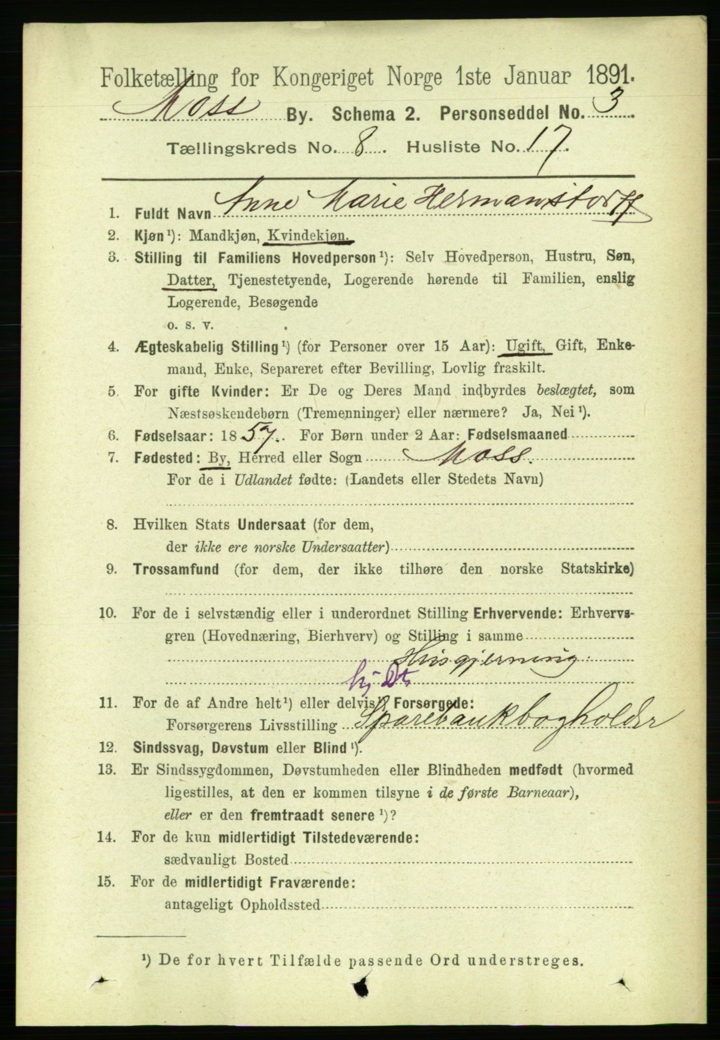 RA, 1891 census for 0104 Moss, 1891, p. 5039