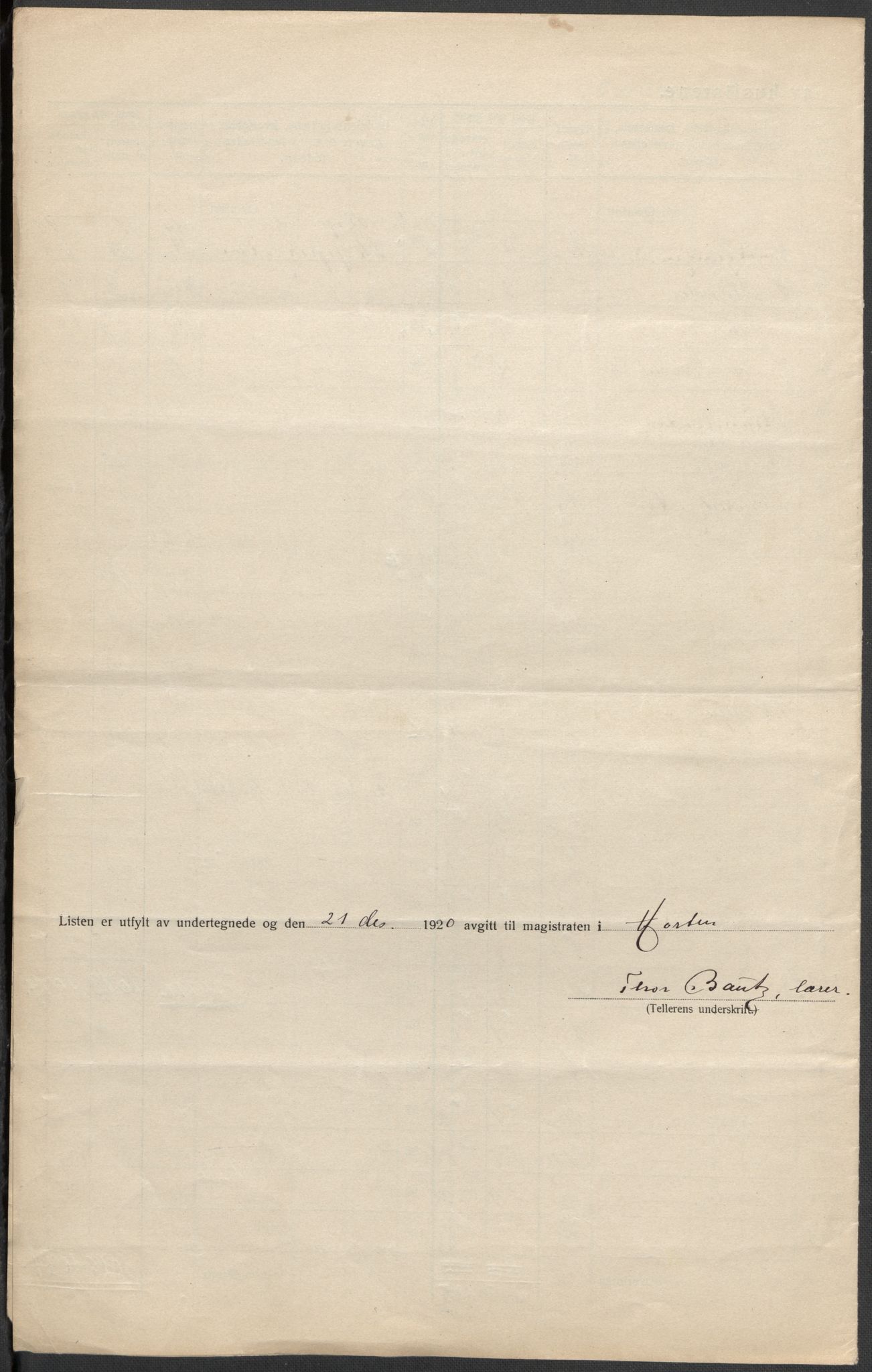 SAKO, 1920 census for Horten, 1920, p. 6