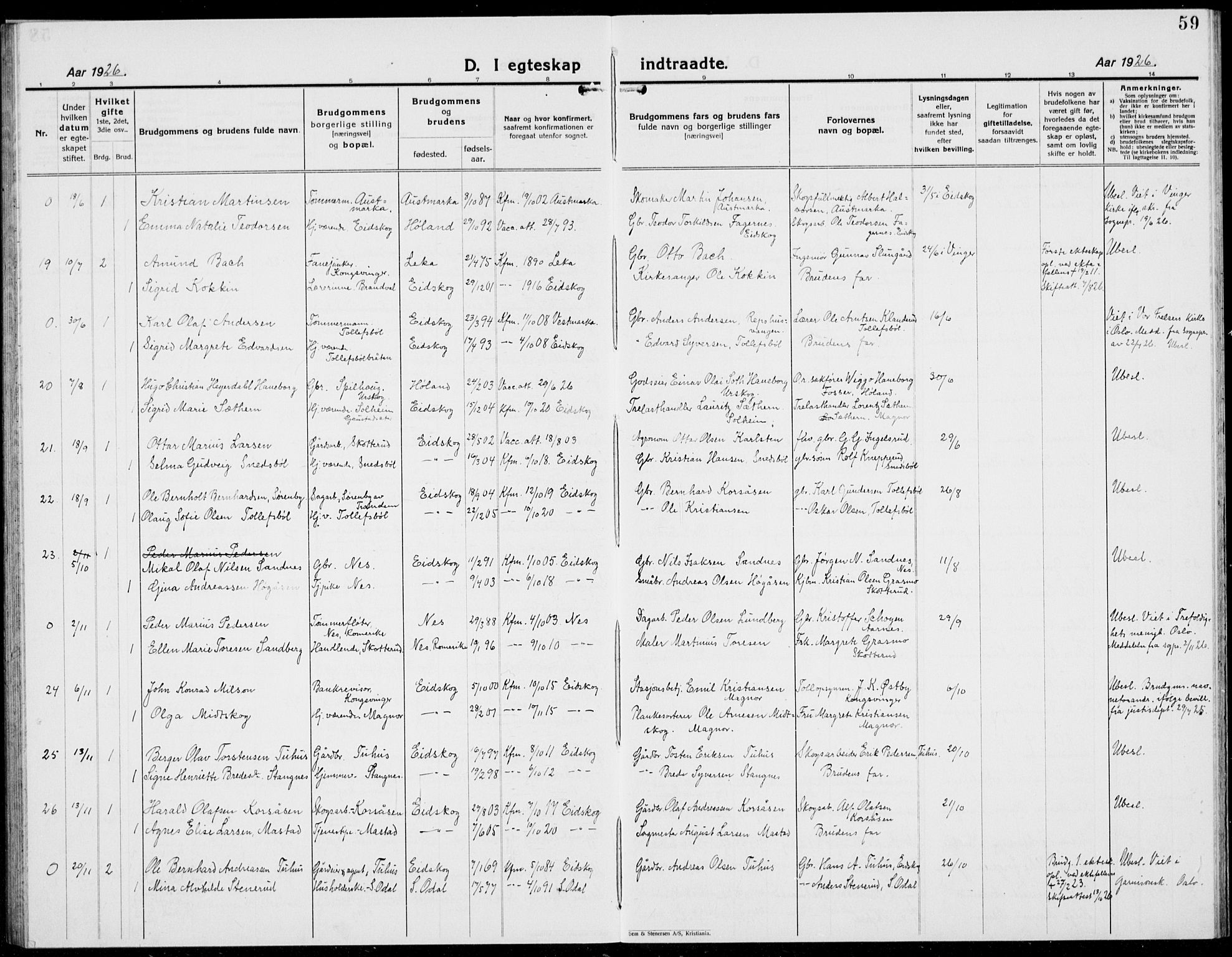 Eidskog prestekontor, AV/SAH-PREST-026/H/Ha/Hab/L0007: Parish register (copy) no. 7, 1925-1938, p. 59