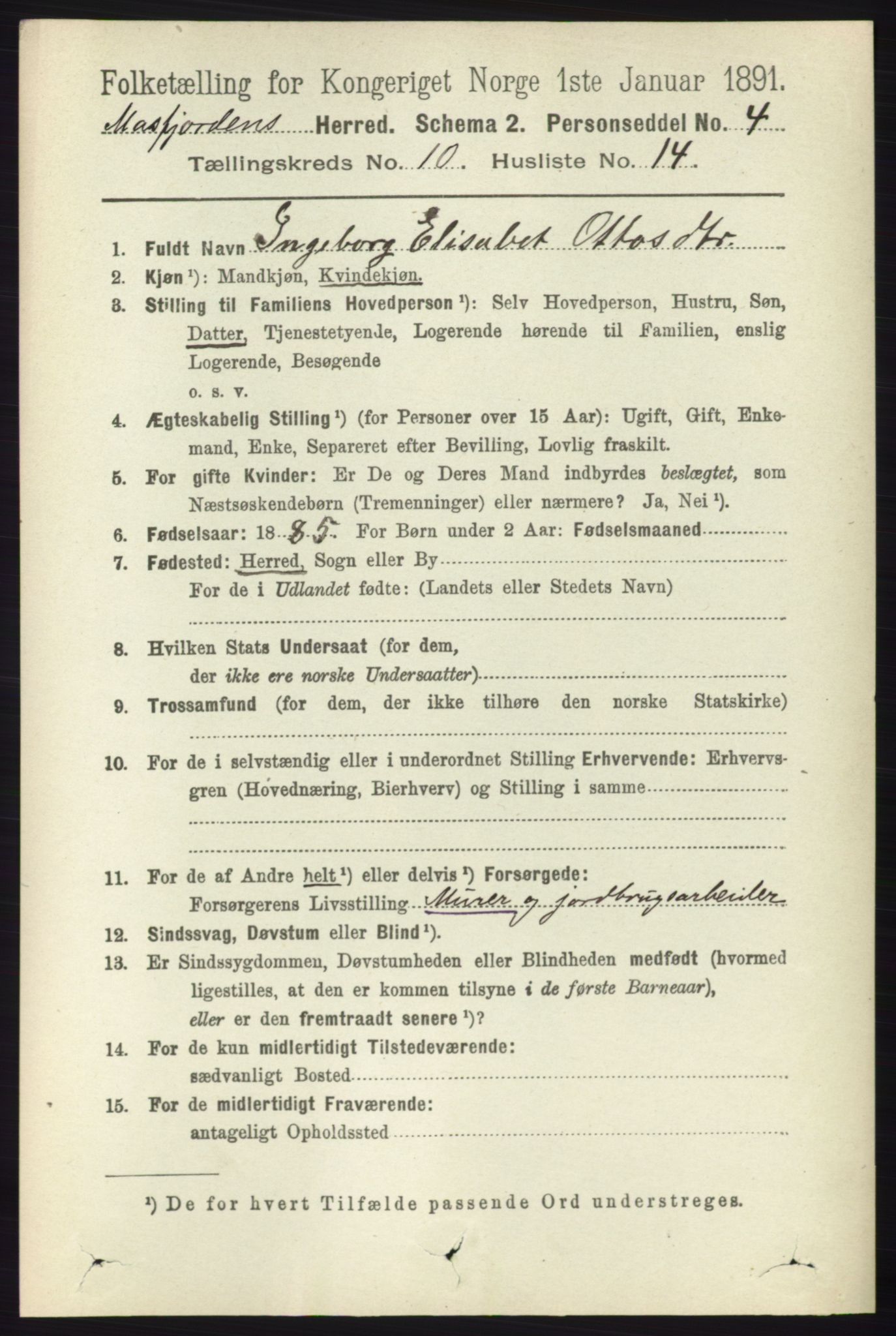 RA, 1891 census for 1266 Masfjorden, 1891, p. 2120