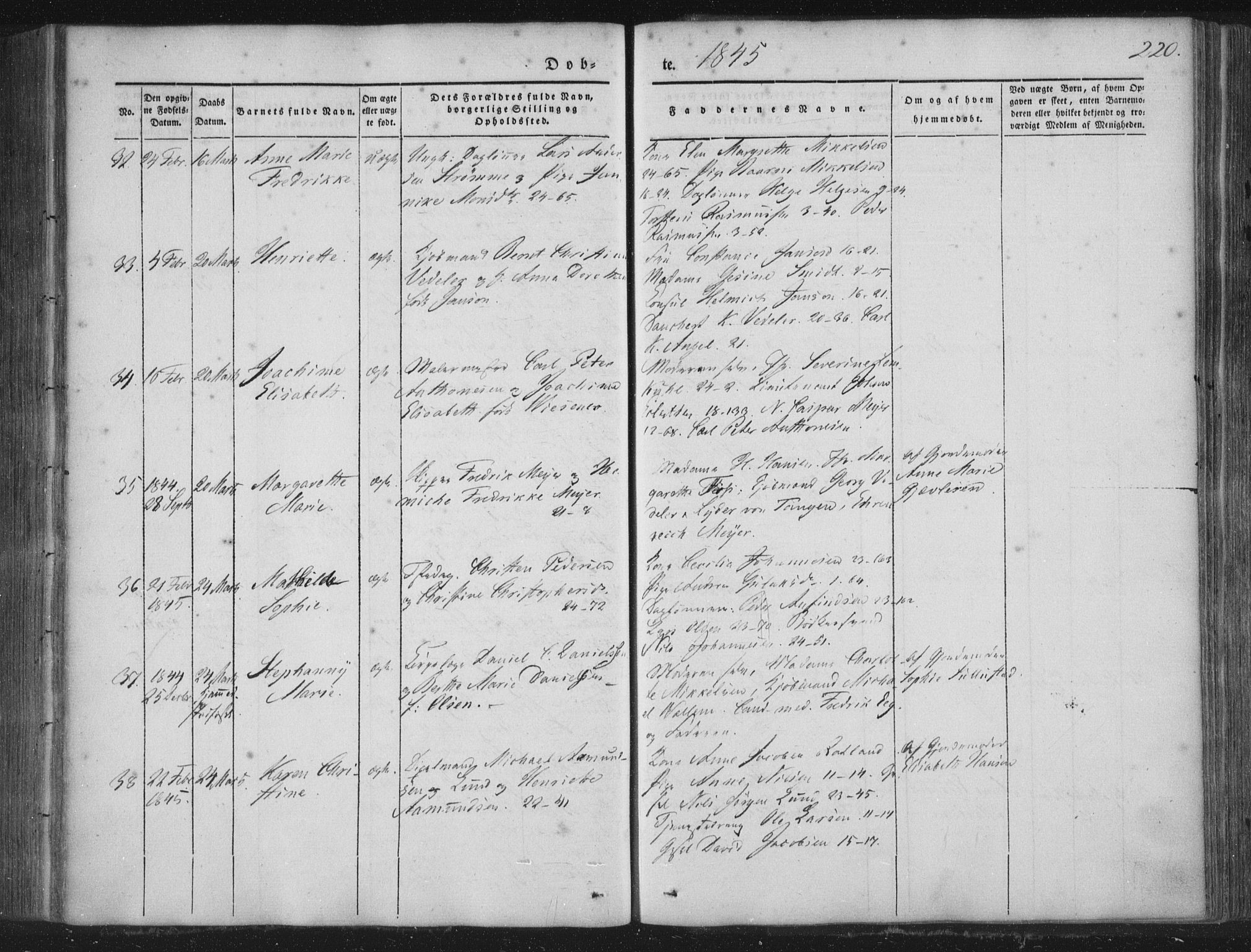 Korskirken sokneprestembete, SAB/A-76101/H/Haa/L0016: Parish register (official) no. B 2, 1841-1851, p. 220